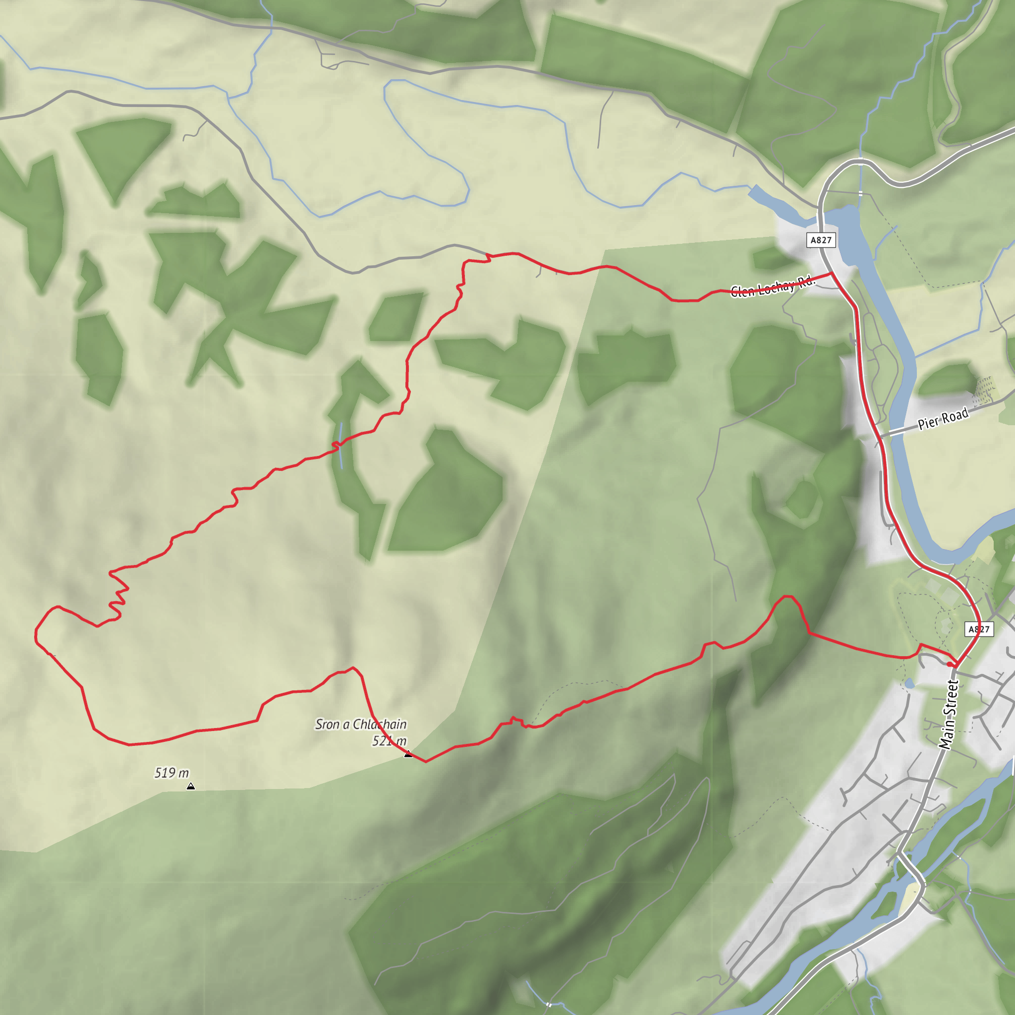 Ston a Chlachain and Moirlanich Long House Loop mobile static map