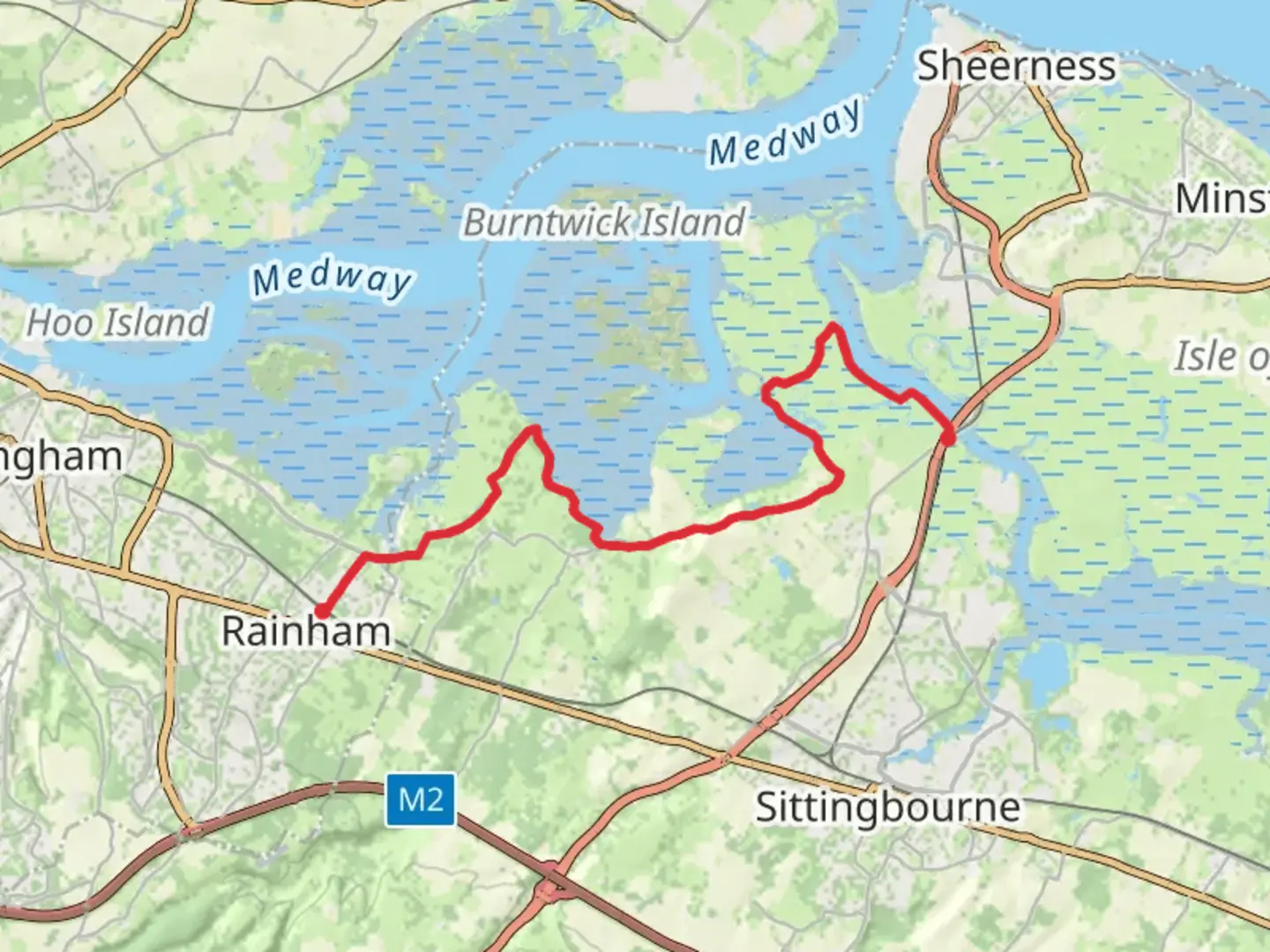 An image depicting the trail The Oak Grove via Saxon Shore Way and its surrounding area.