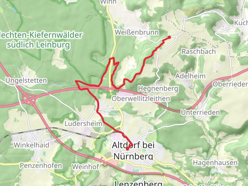 Altdorf bei Nürnberg to Weissenbrunn via Fraenkischer Duenerweg