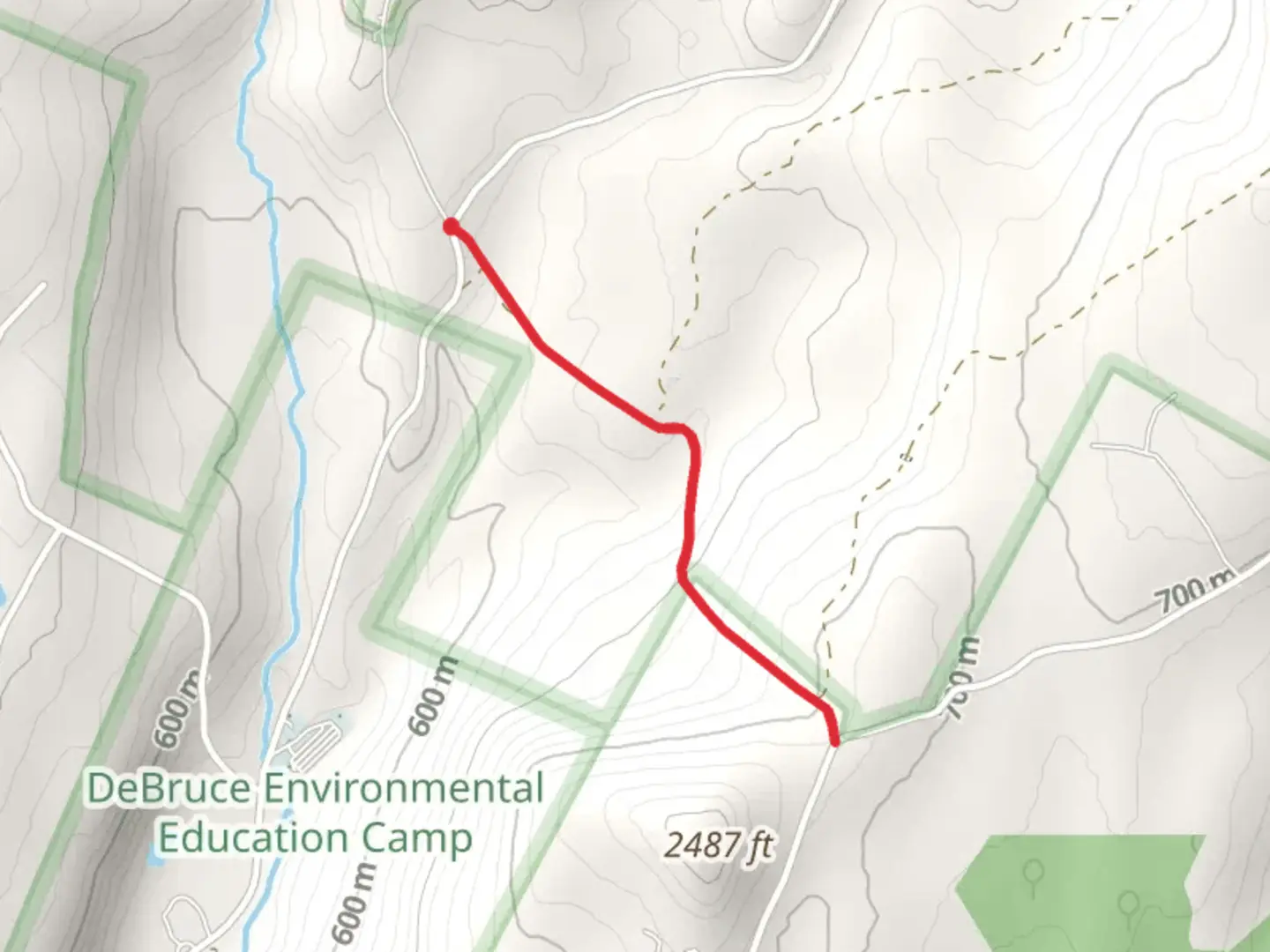 An image depicting the trail Mongaup Creek via Terwilliger Road and its surrounding area.
