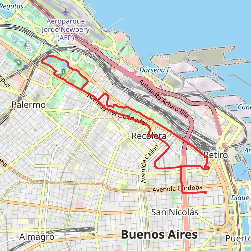 A map preview of the recording Untitled recording.
