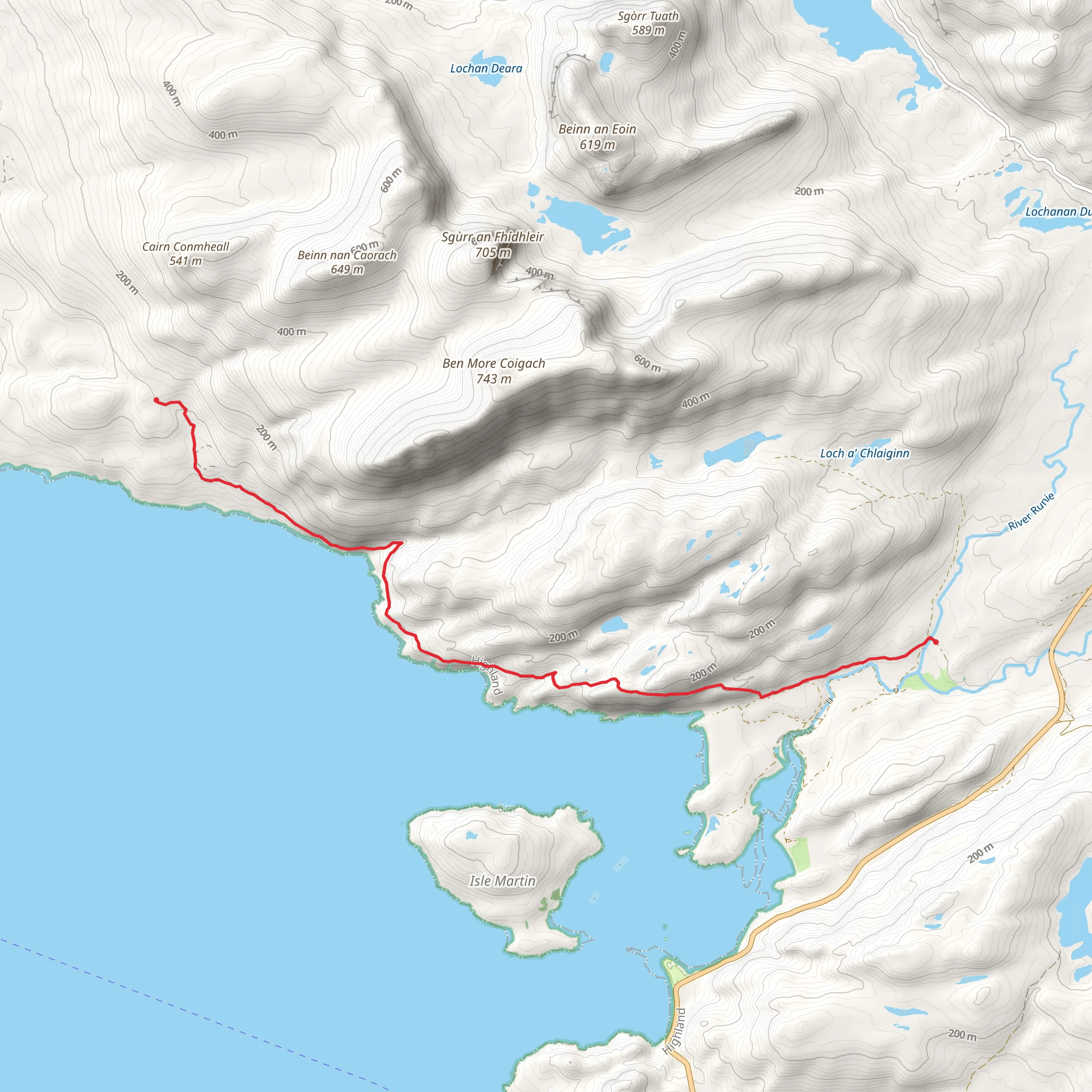 Blughasary to Culnacraig via Dùn Canna mobile static map