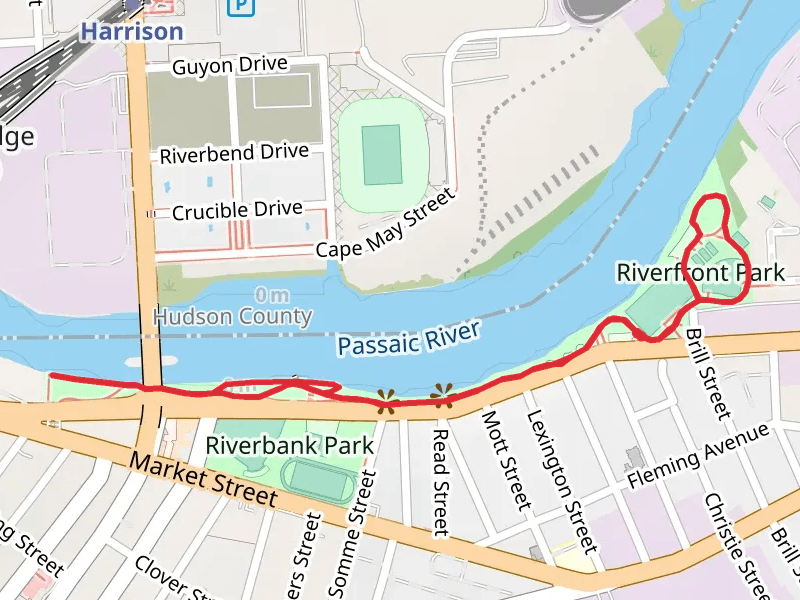 Passaic River and Riverfront Park Walk