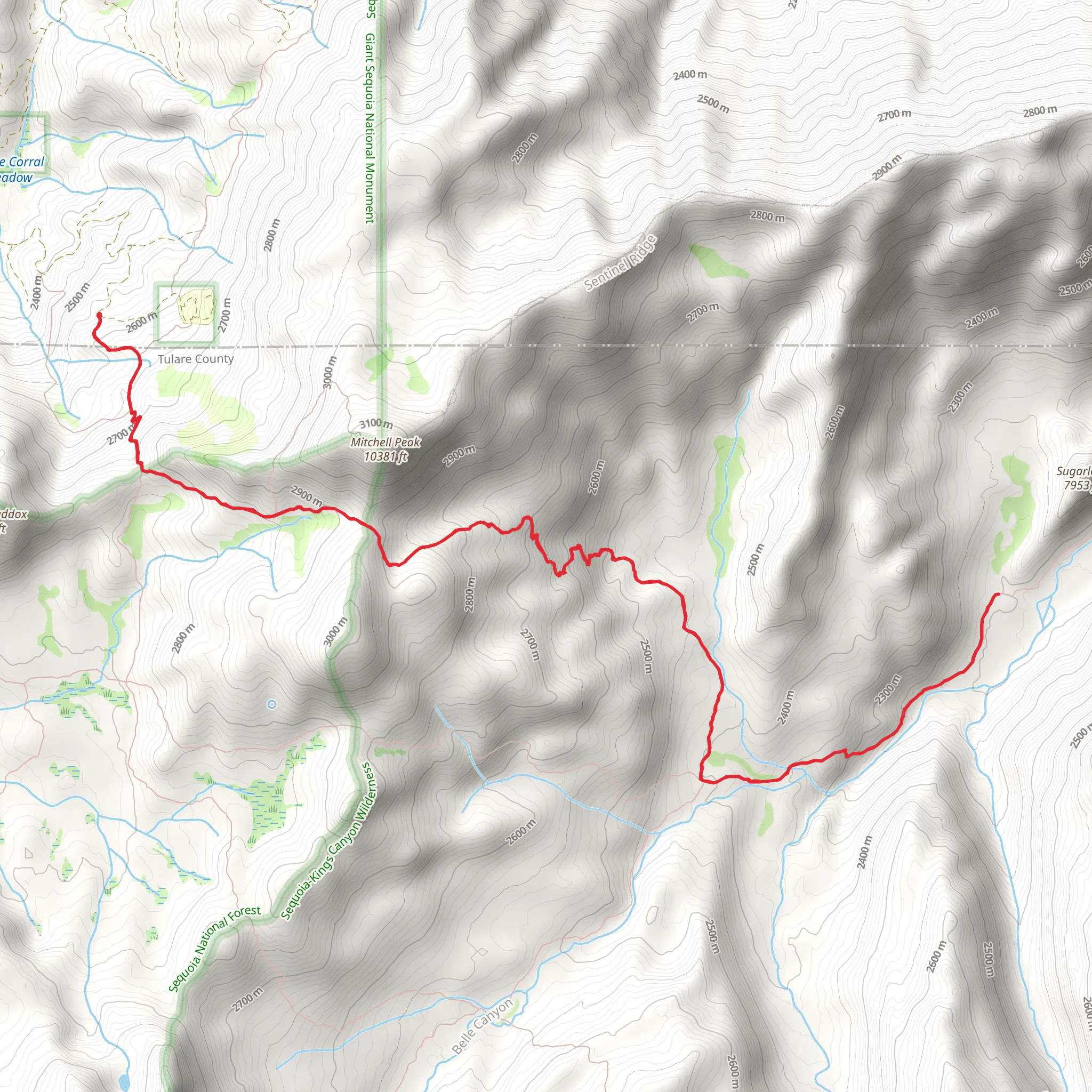 Kanawyer Gap Trail and Sugarloaf Creek mobile static map