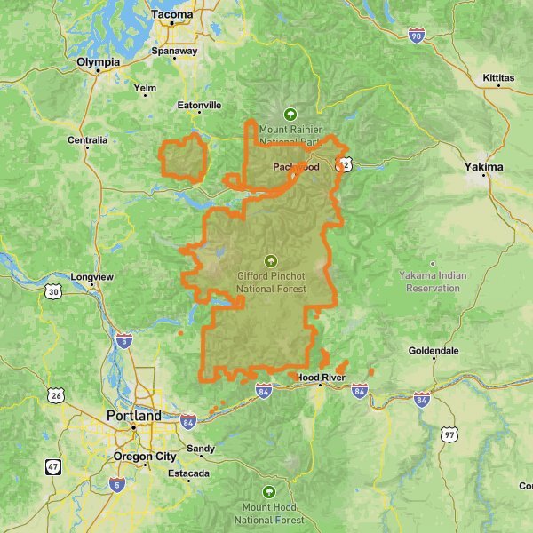 Gifford Pinchot National Forest mobile static map