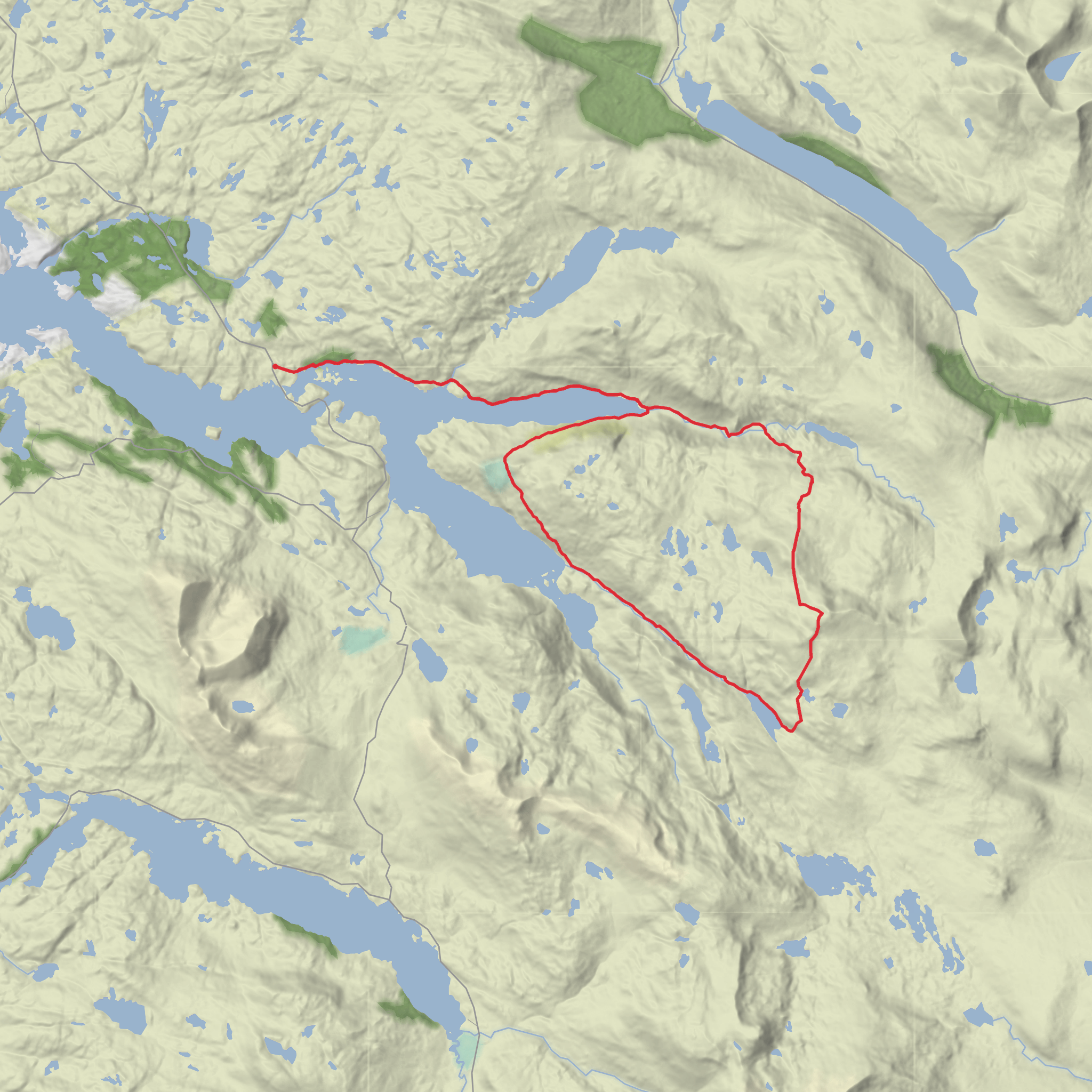 Loch Glencoul, Glen Dubh, Beinn Leoid and Loch an Eircill Loop mobile static map