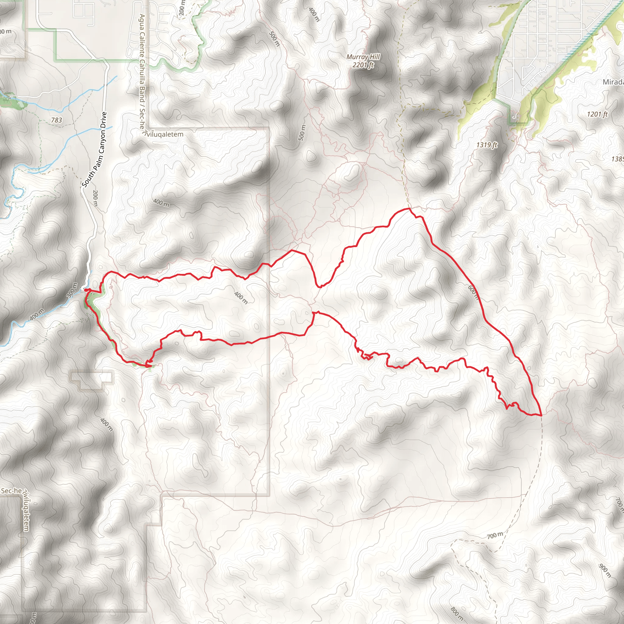 Palm Canyon, Hahn Buena Vista and Fern Canyon Loop Trail mobile static map