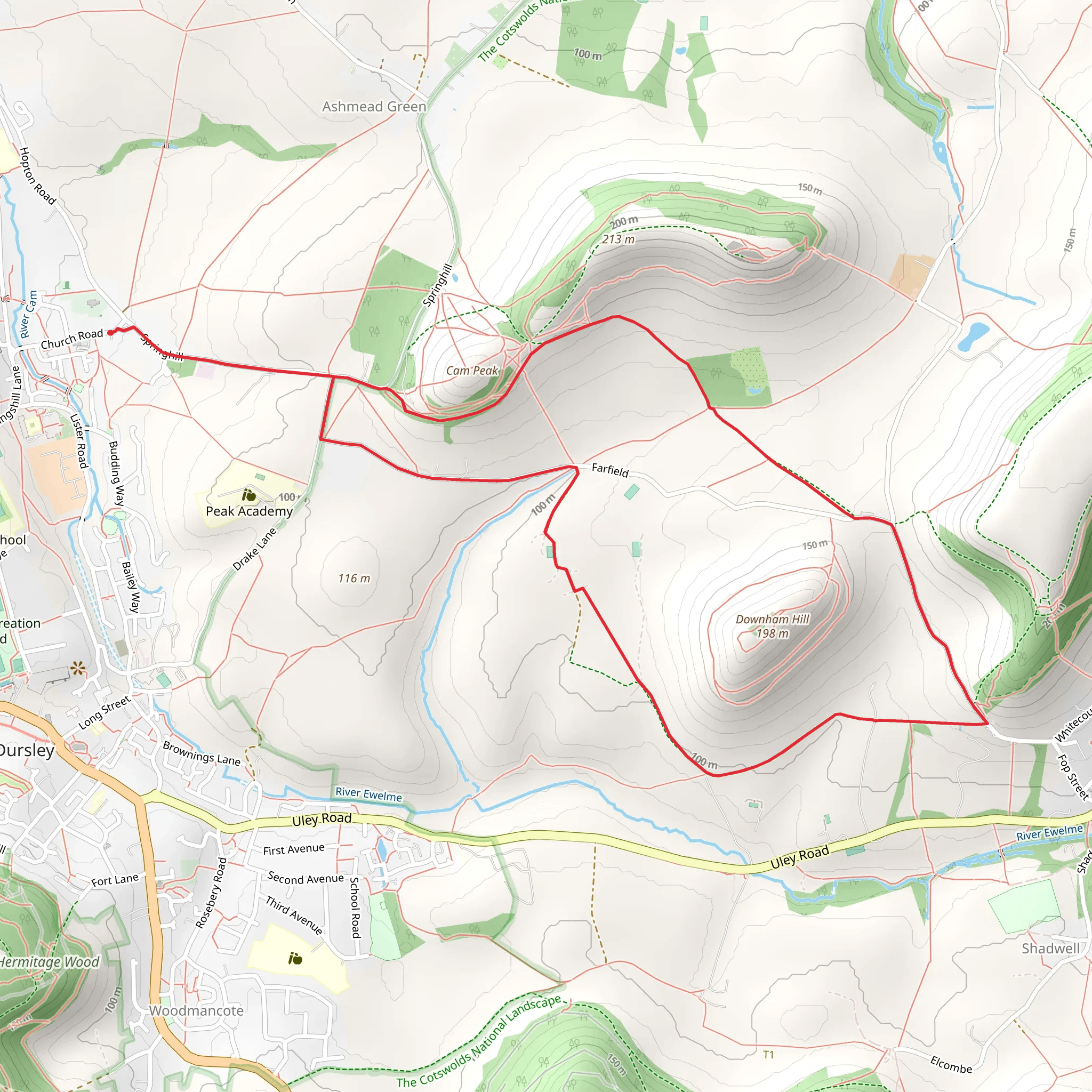 Downham Hill Loop Walk mobile static map