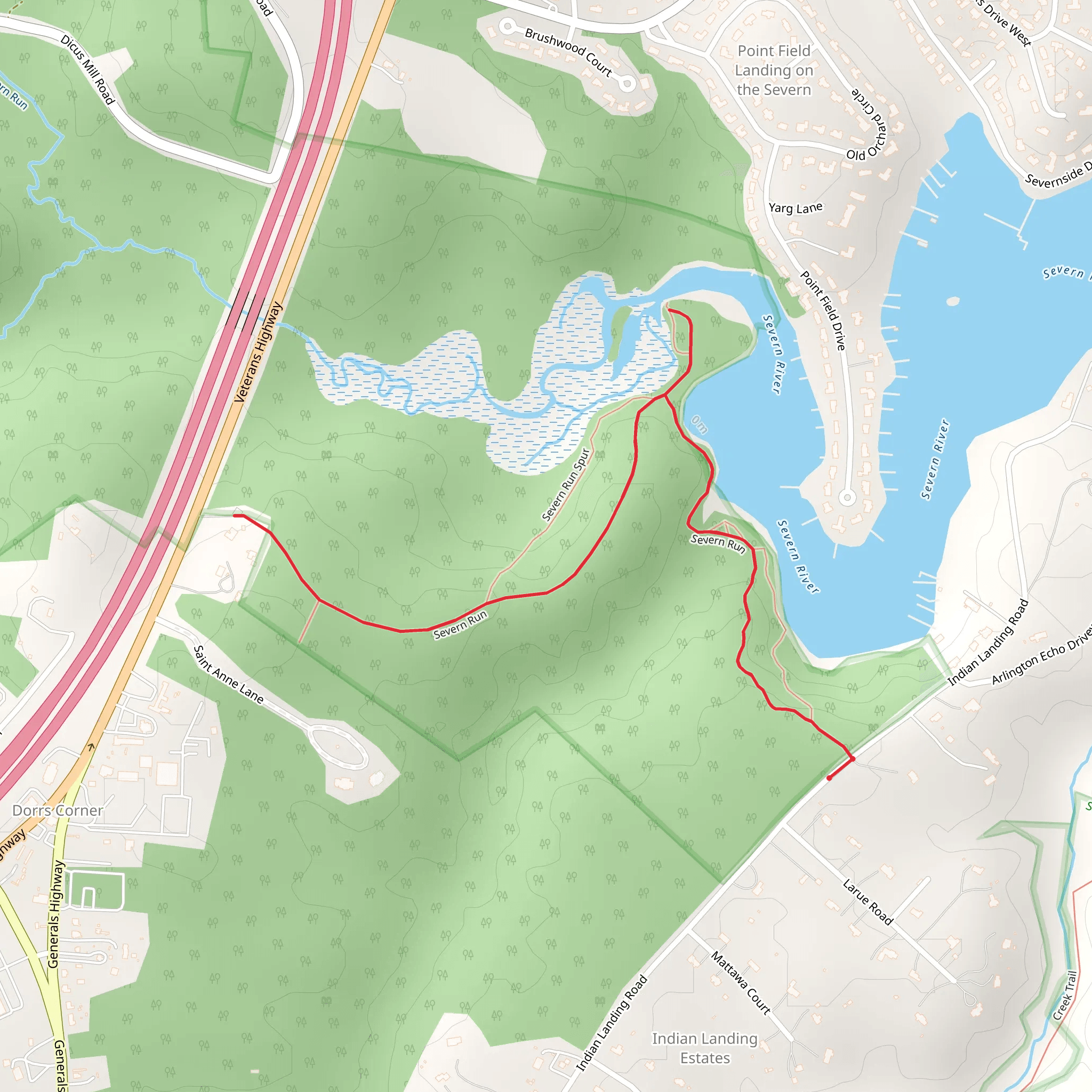 Severn Run mobile static map