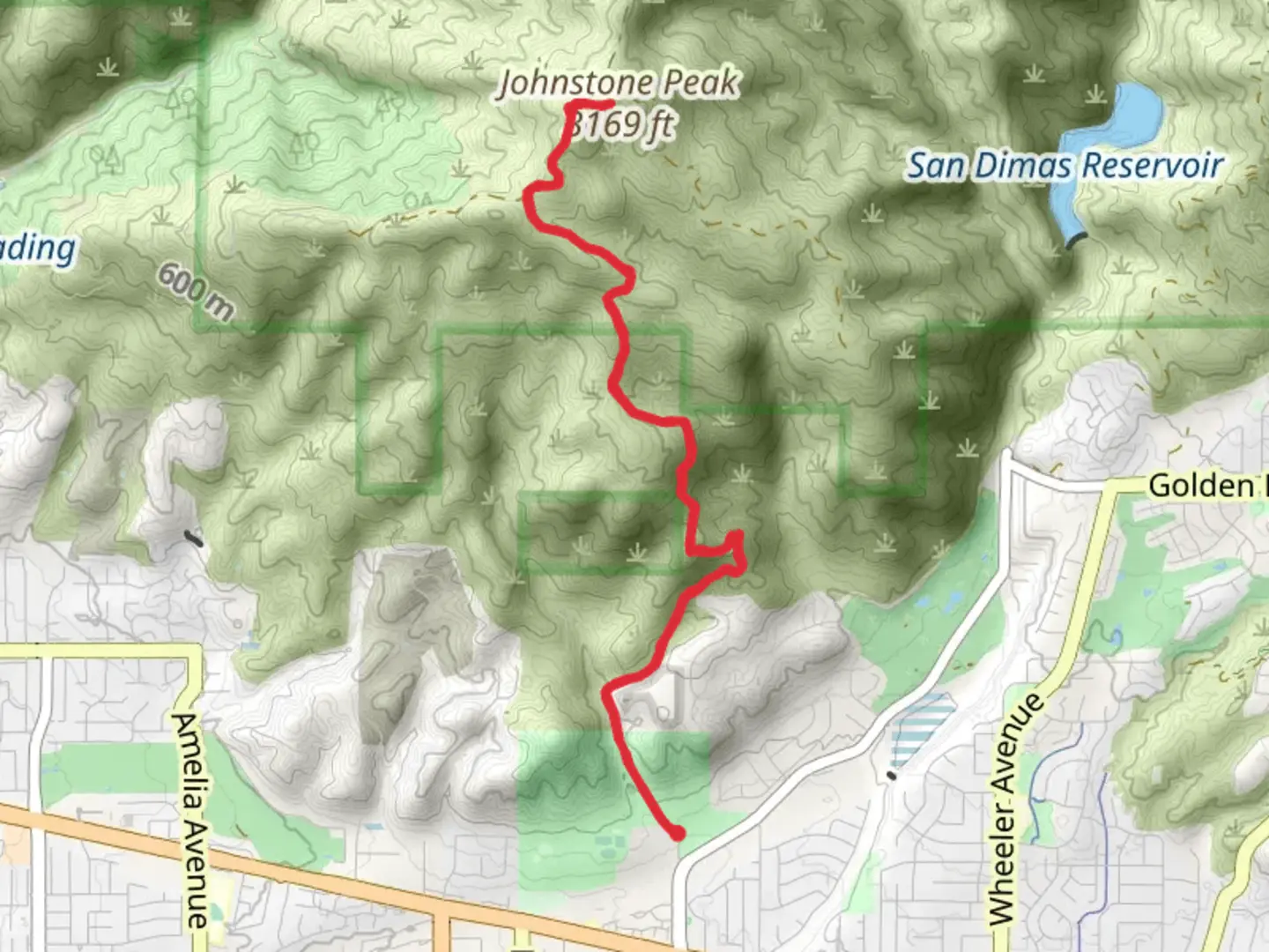 An image depicting the trail Johnson Peak from Sycamore Canyon Road and its surrounding area.