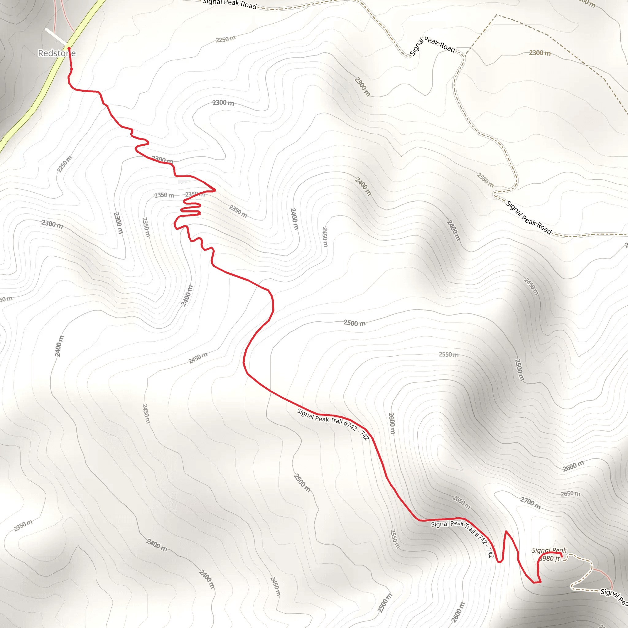 Signal Peak mobile static map