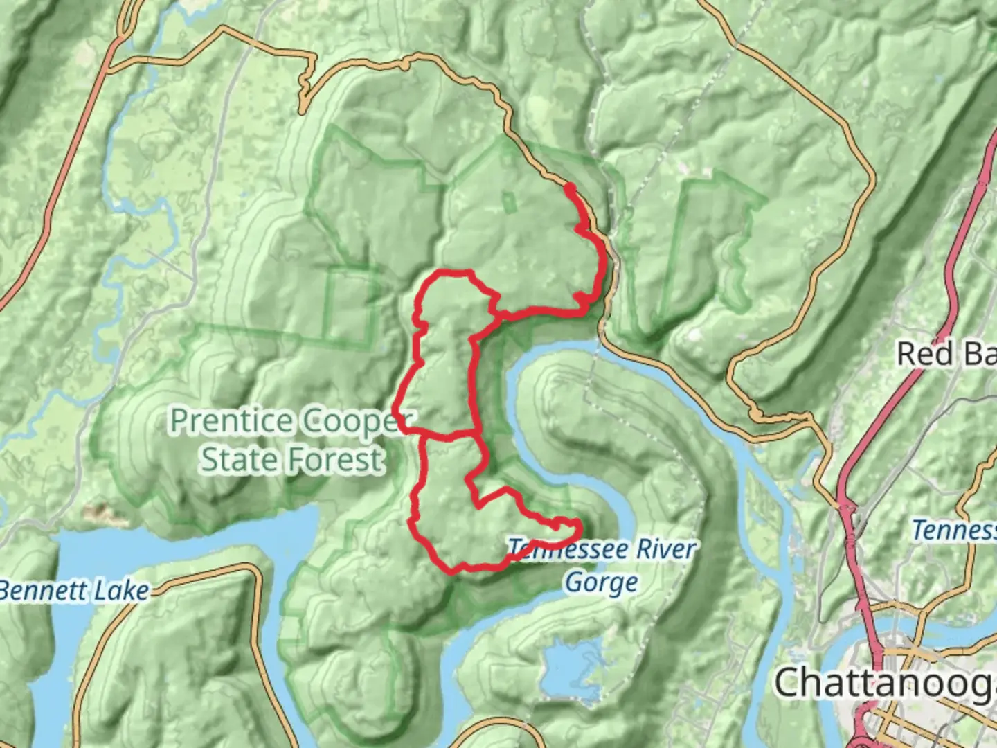 An image depicting the trail Cumberland and Pot Point Loop Trail and its surrounding area.
