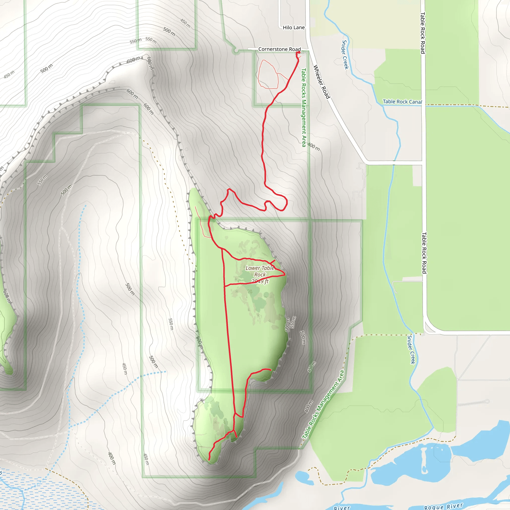 Lower Table Rock Trail mobile static map