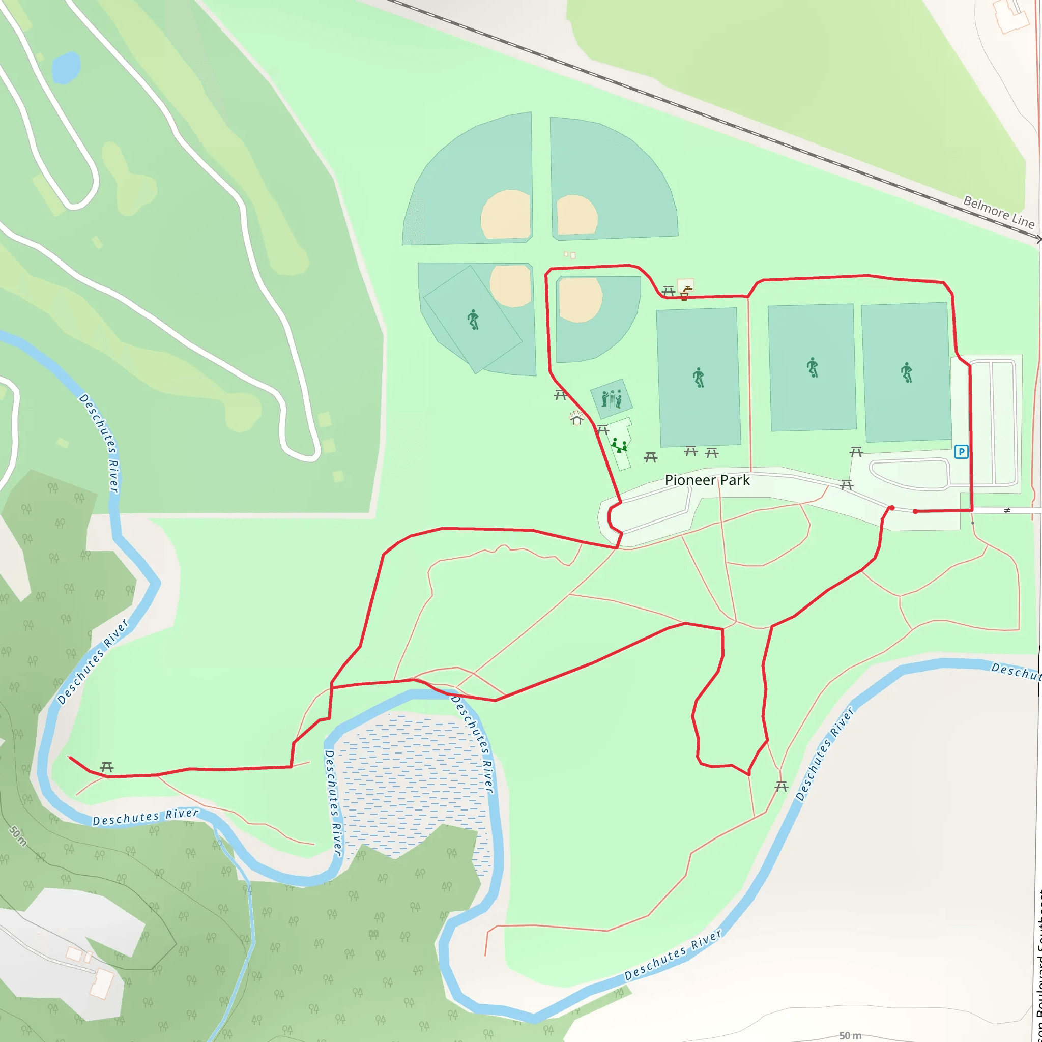 Pioneer Park Loop mobile static map