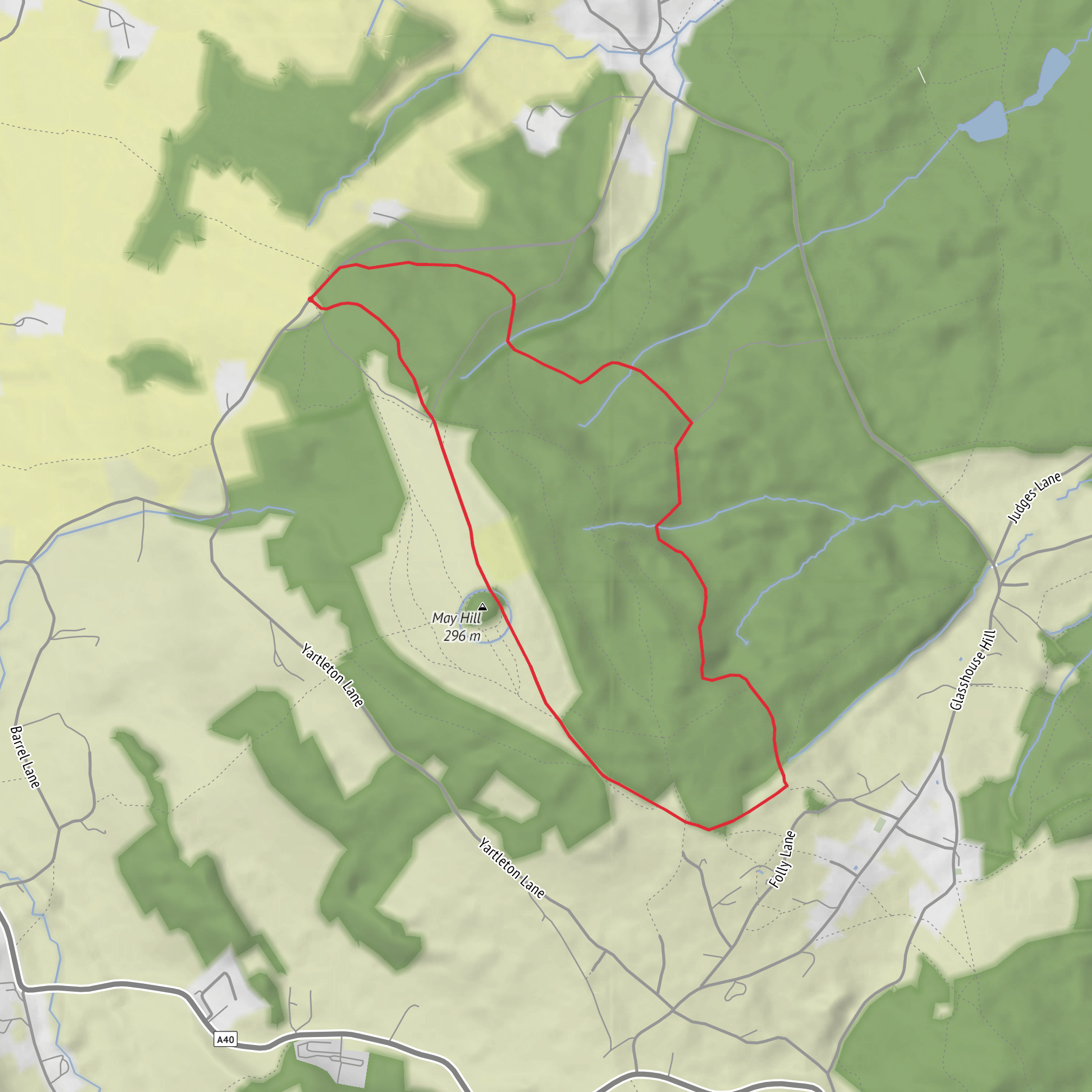 May Hill, Newent Woods and Hay Wood Loop mobile static map