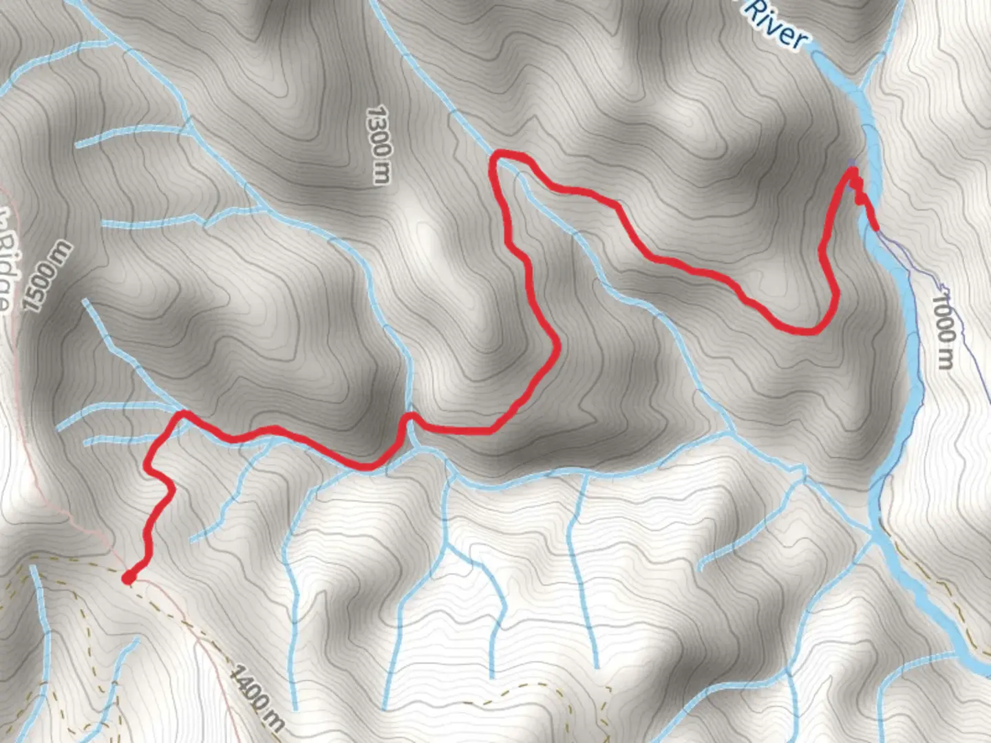 An image depicting the trail Farlow Gap Trail from Kiesse Creek and its surrounding area.