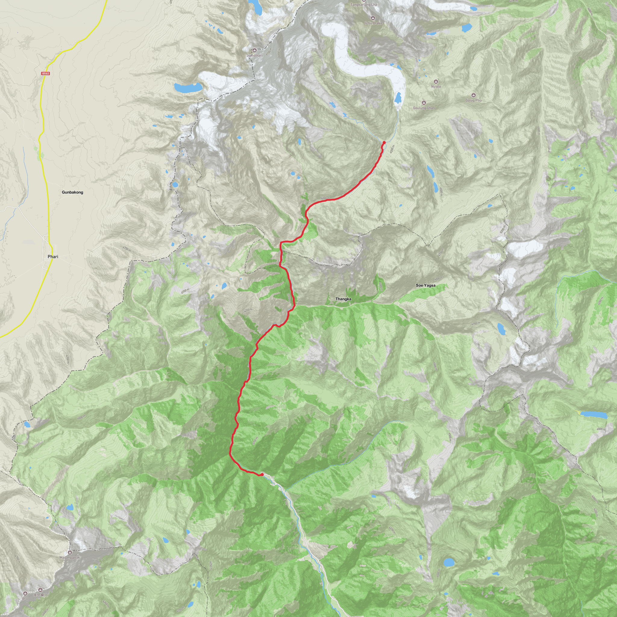 Shana-Jhomolhari Base mobile static map