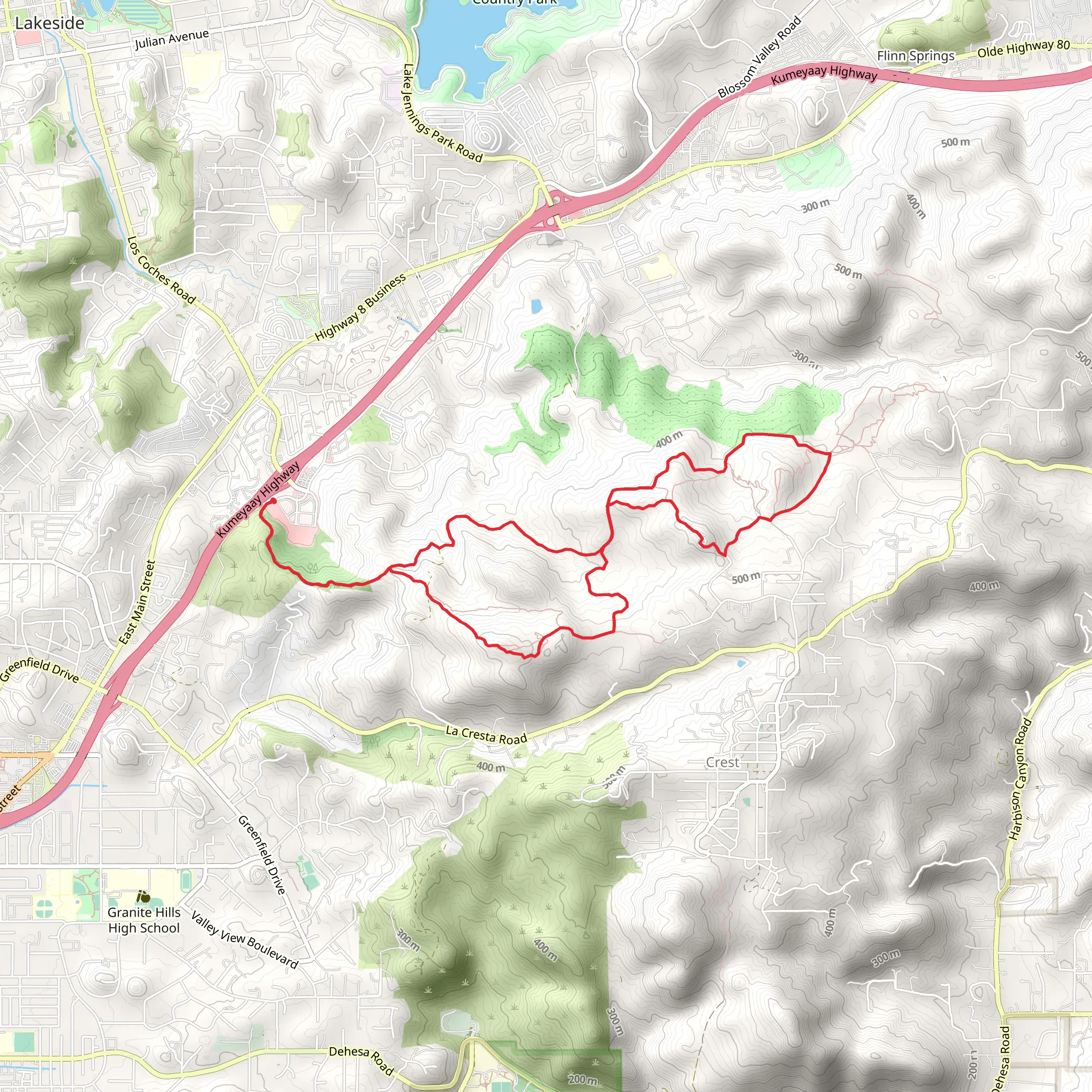 Valley View and Lake View Lane Loop mobile static map