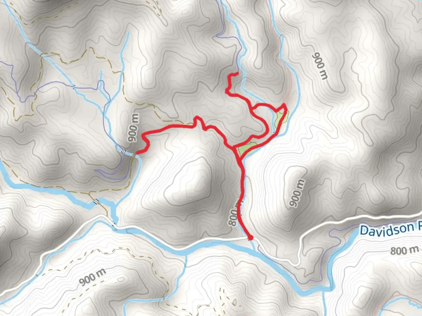 An image depicting the trail Lanning Ridge Road and Cove Creek Loop Trail and its surrounding area.