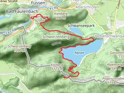 Schonblick to Kalvarienberg Walk via Alpsee
