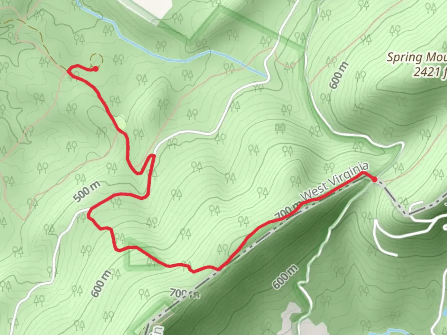 An image depicting the trail Hawk Campground via Tuscarora Trail and its surrounding area.