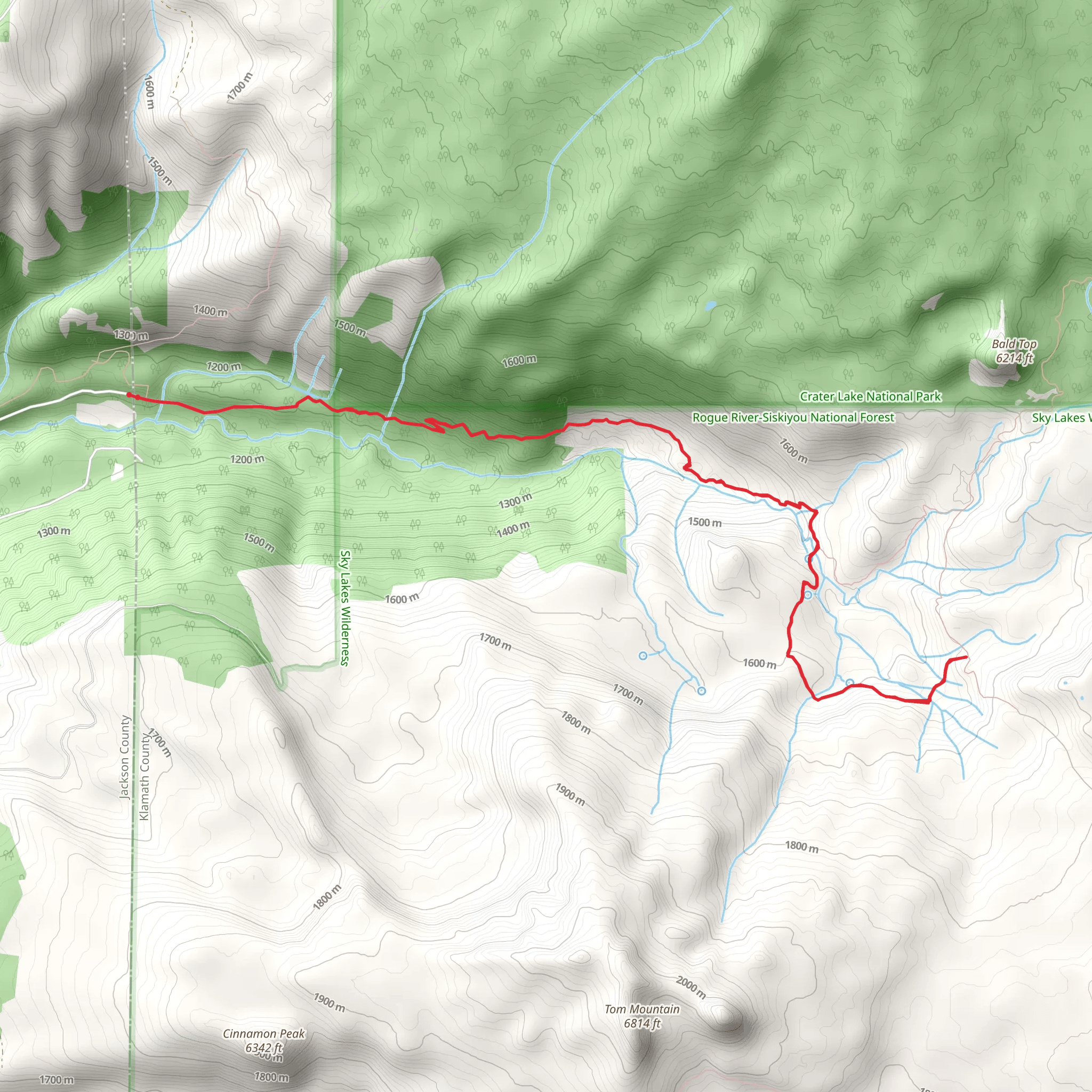 Lucky Camp Trail via Red Blanket Trail mobile static map