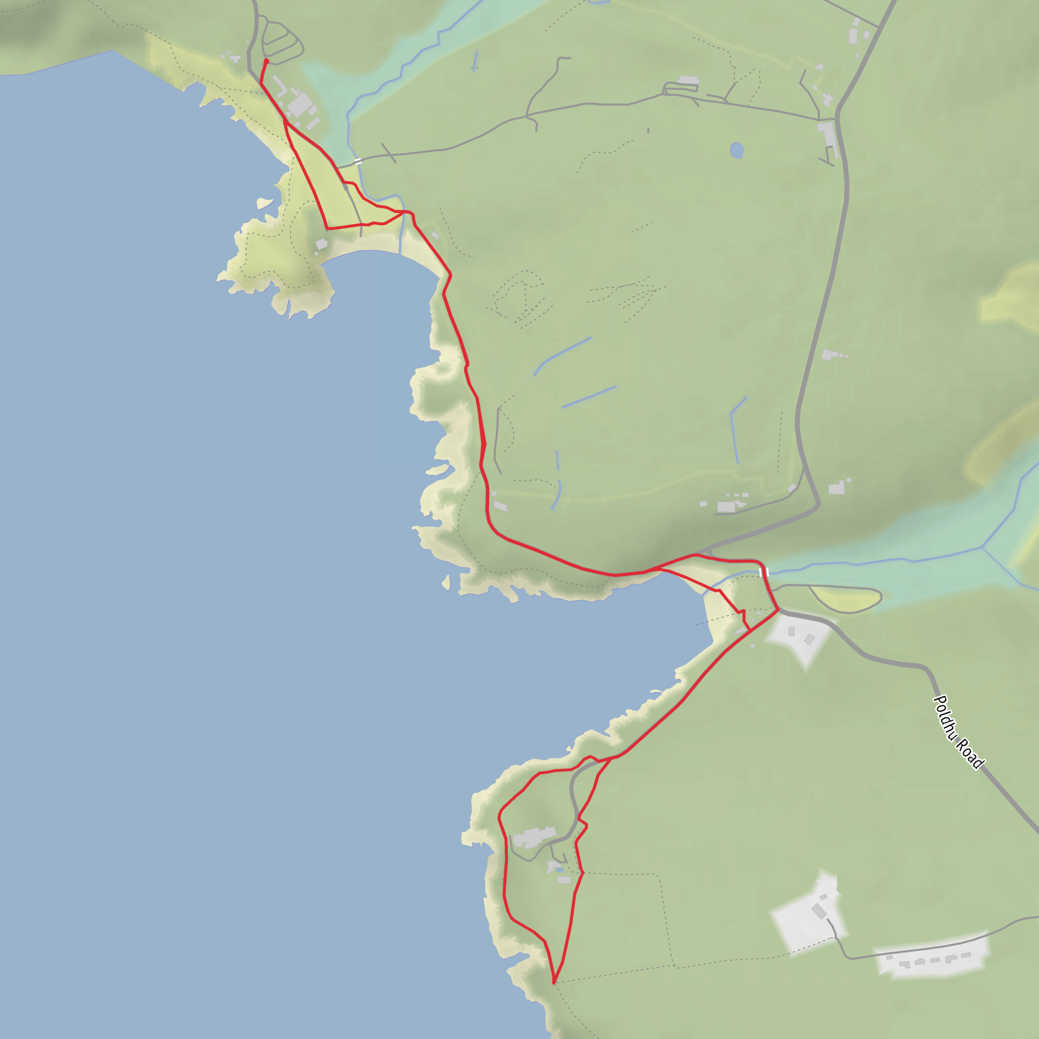 Church Cove, Poldhu Cove and Marconi Monument mobile static map