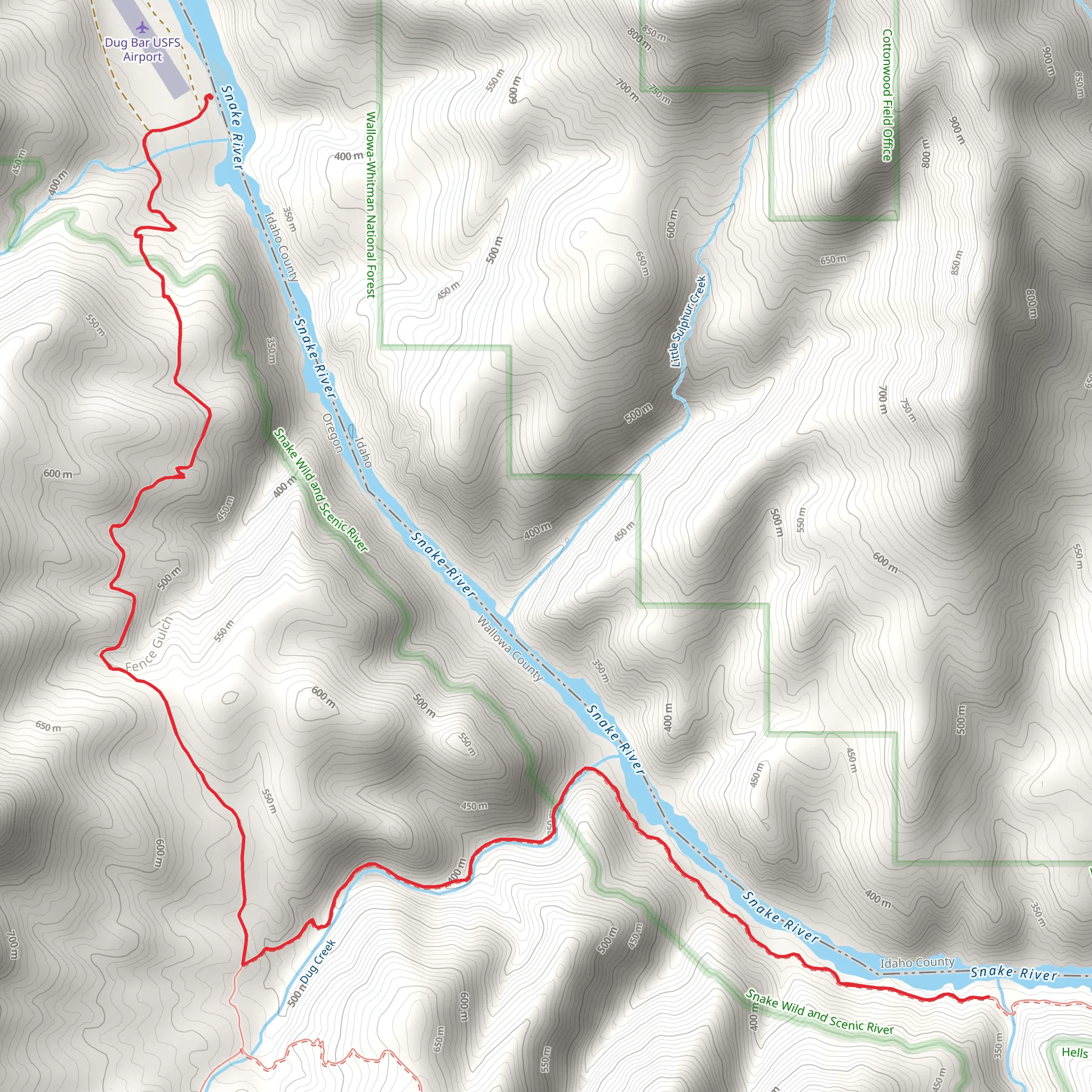 Western Rim National Recreation Trail and Snake River Trail mobile static map
