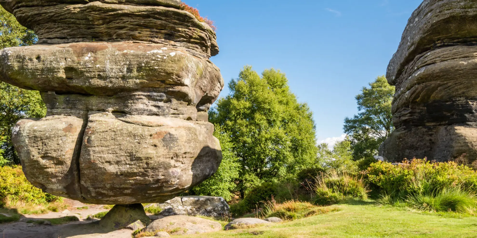An image depicting the trail Brimham Rocks - Pateley Bridge - Glasshouses and Smelthouses and its surrounding area.
