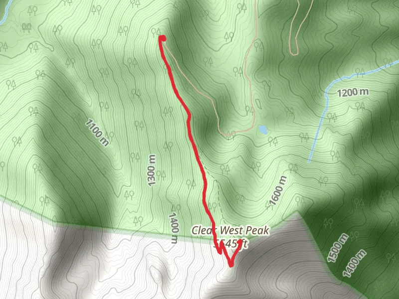 Clear West Peak Trail mobile static map