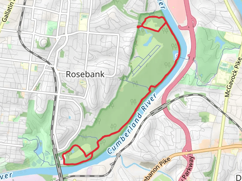 Walk along Cumberland River