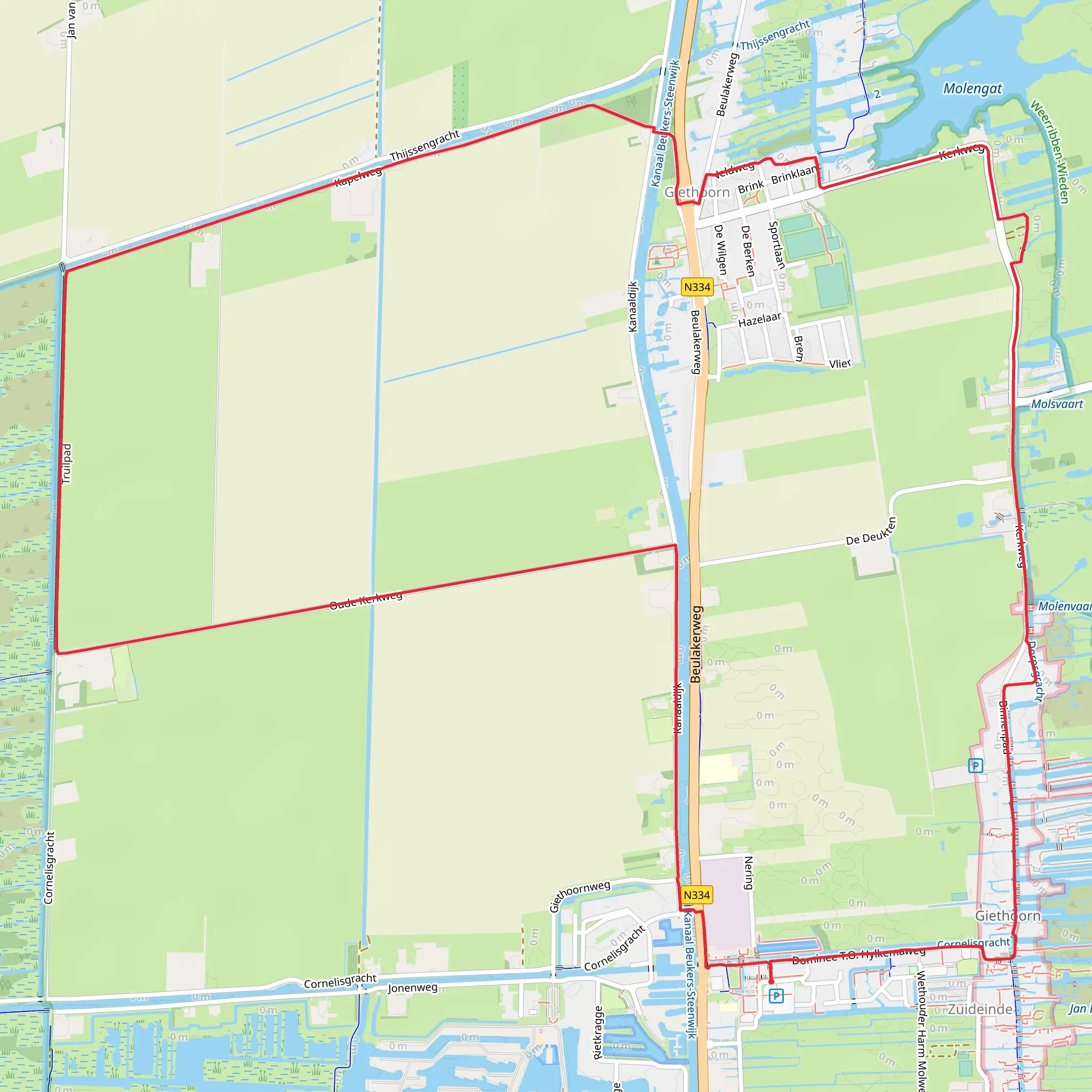 Kanaal Beukers Steenwijk and Molengat via Pionierspad and WaterReijkpad mobile static map