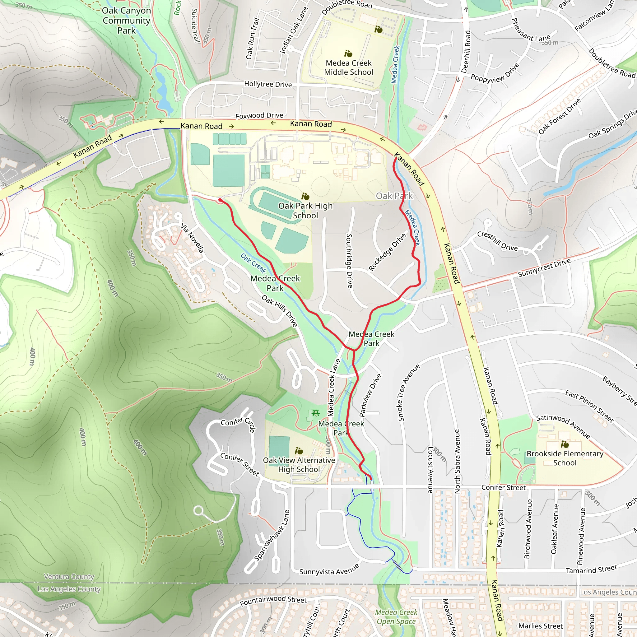 Medea Creek Park Trail mobile static map