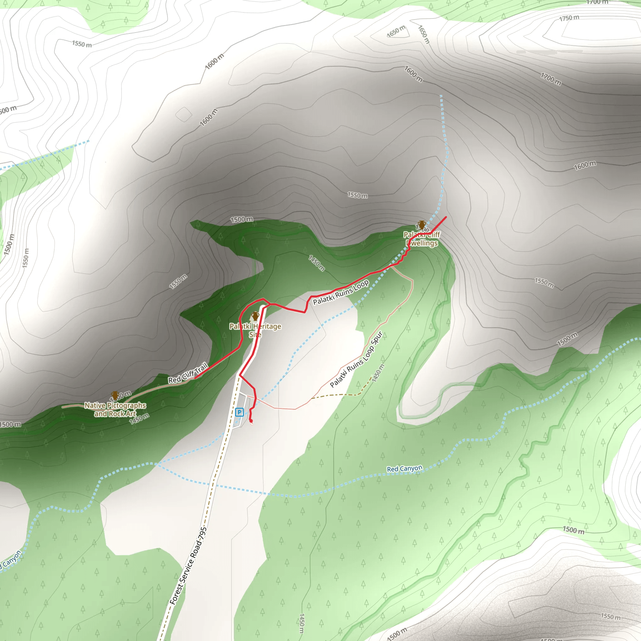 Red Cliff and Palatki Ruins Trail mobile static map