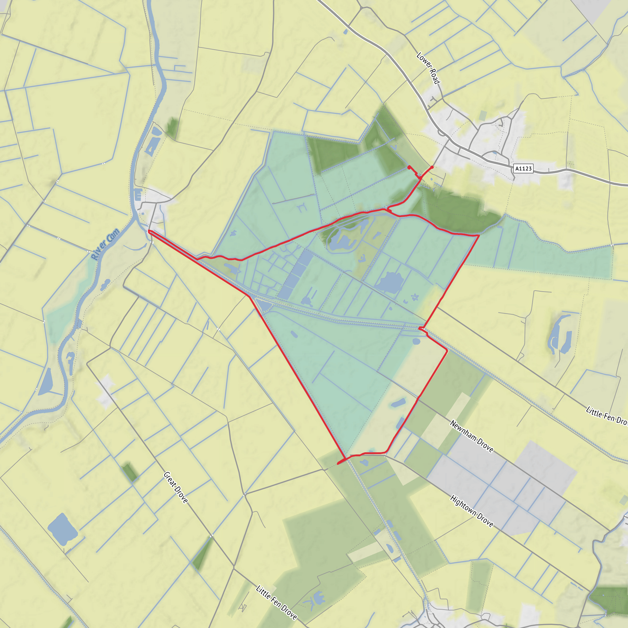 Burwell Fen and Wicken Fen and Reach Lode Loop mobile static map