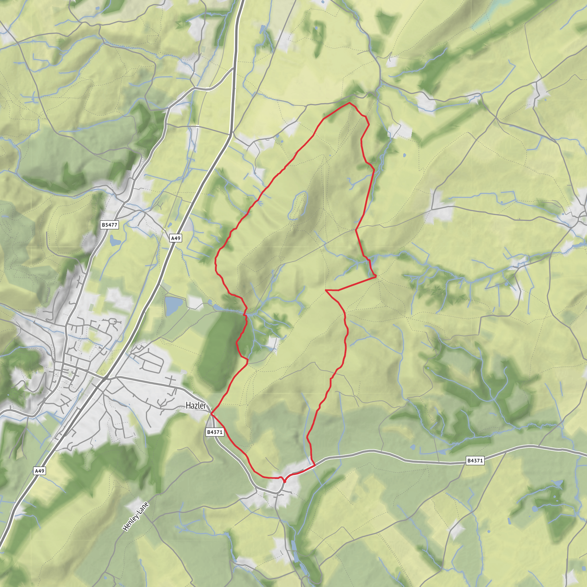 Helmeth Hill, Caer Caradoc Hill, Little Caradoc and Hope Bowdler Hill Loop mobile static map