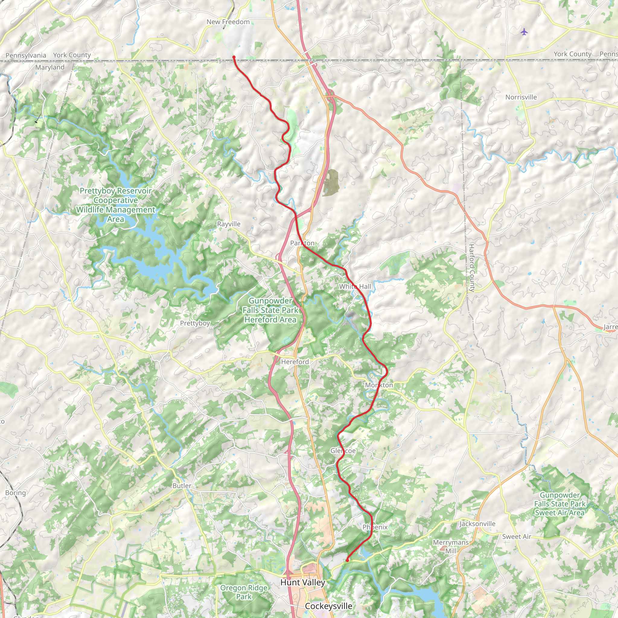 Torrey C Brown Trail from Paper Mill Flats mobile static map