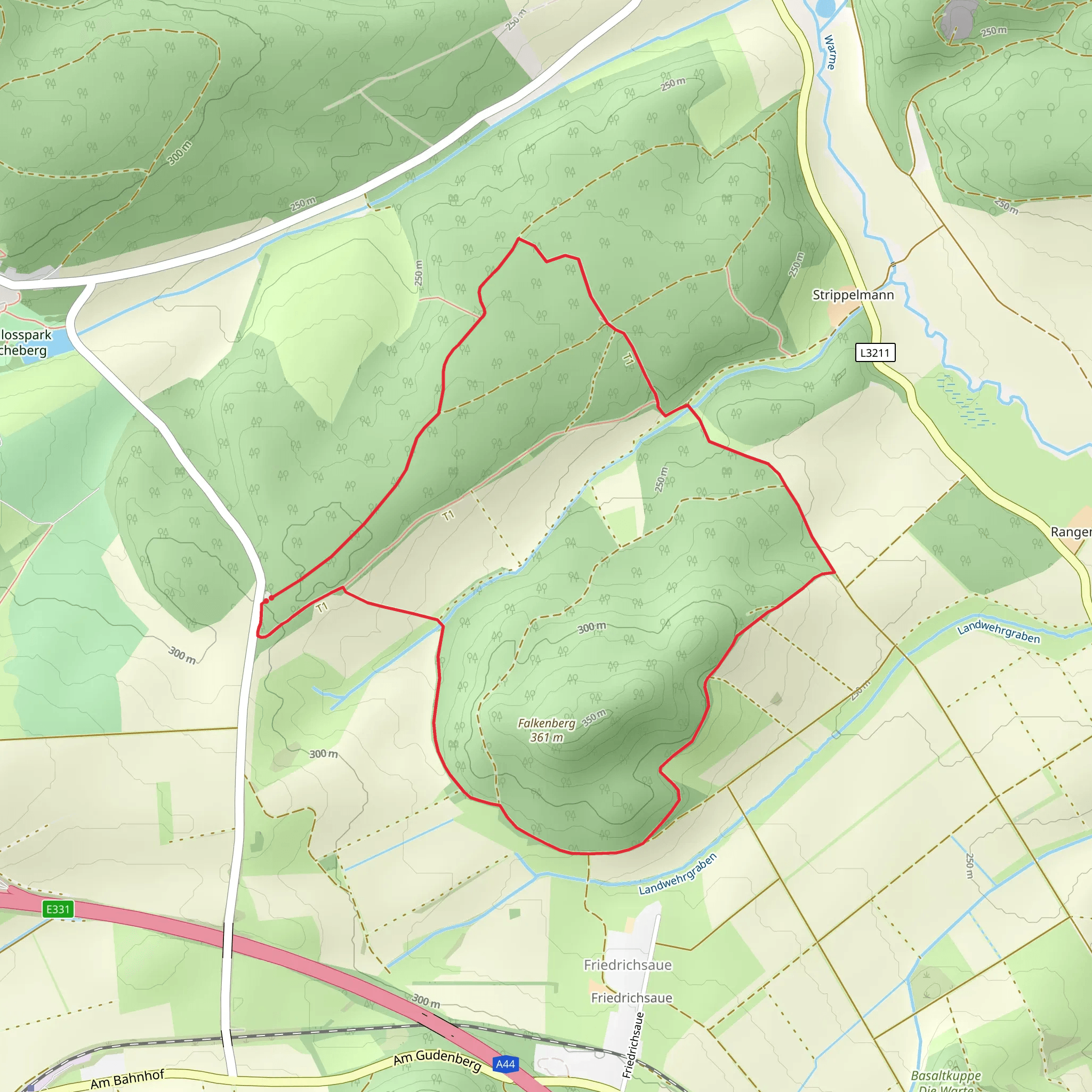 Falkenberg and Großer Stuvenberg Loop mobile static map