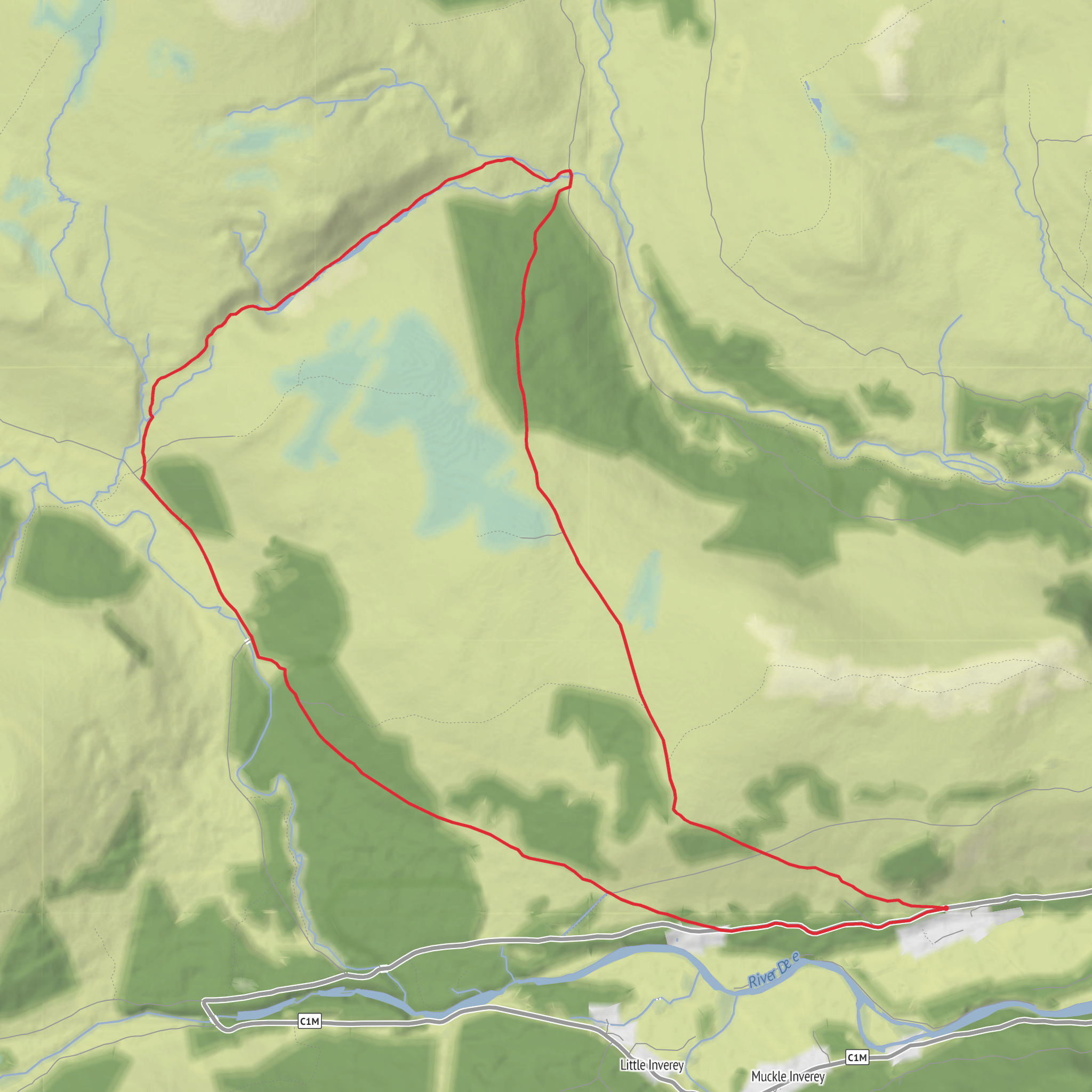 Forest of Mar, Clais Fhearnaig and Glen Lui Loop mobile static map