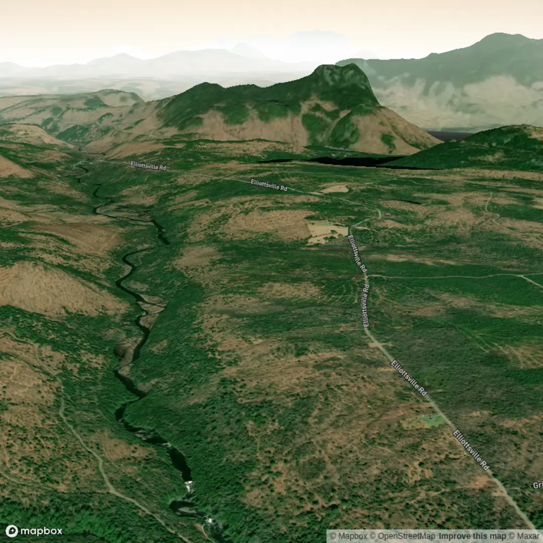 An image depicting the trail Toby Falls and its surrounding area.