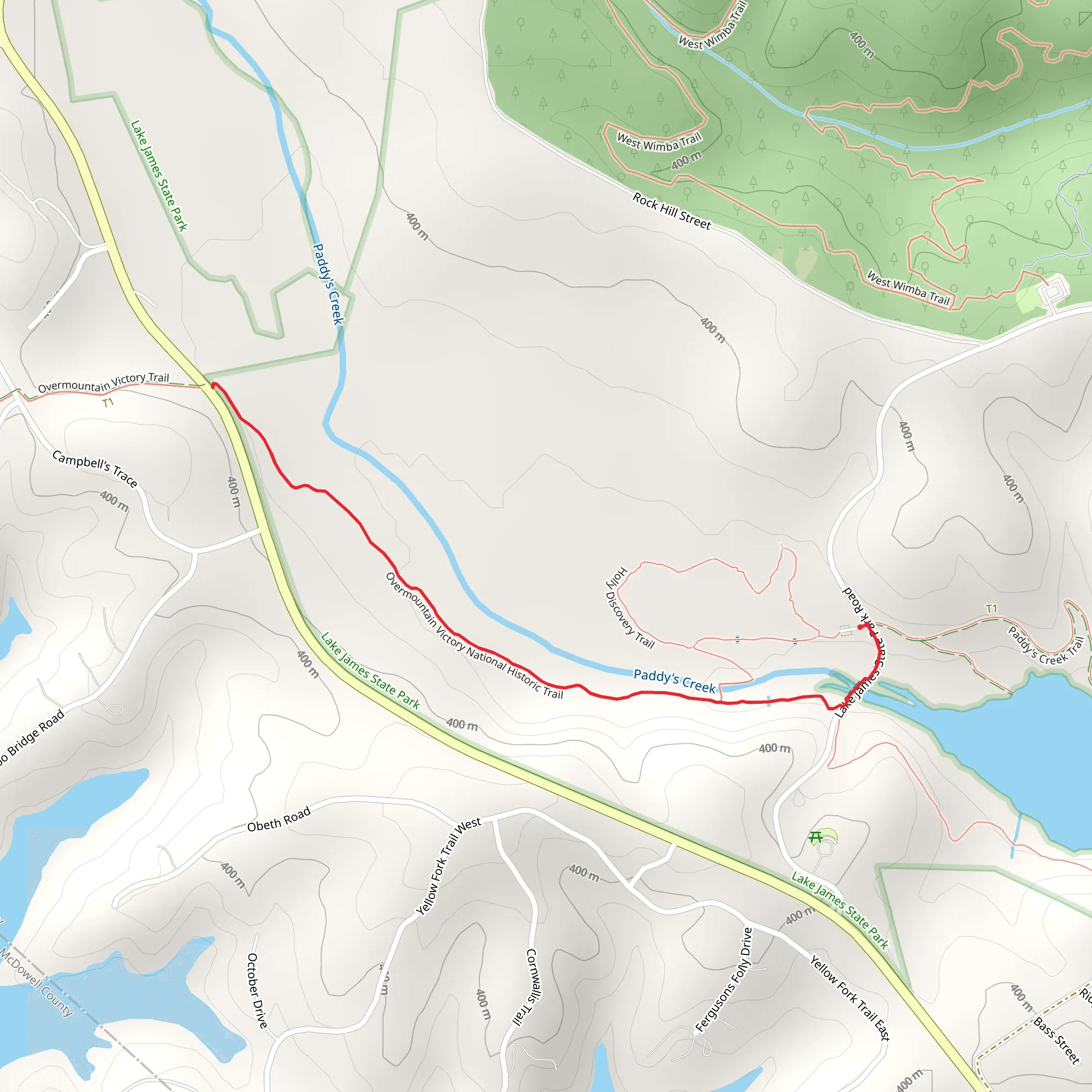 Overmountain Victory National Historic Trail mobile static map