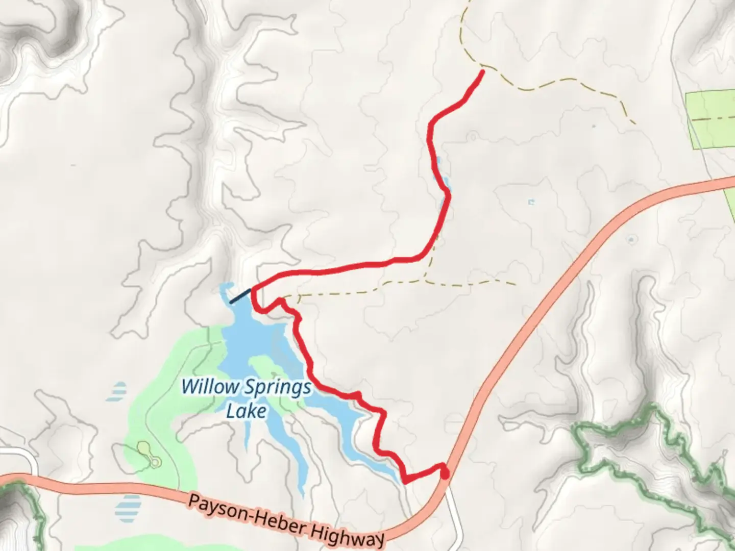 An image depicting the trail Hidden Lakes via Willow Springs and its surrounding area.