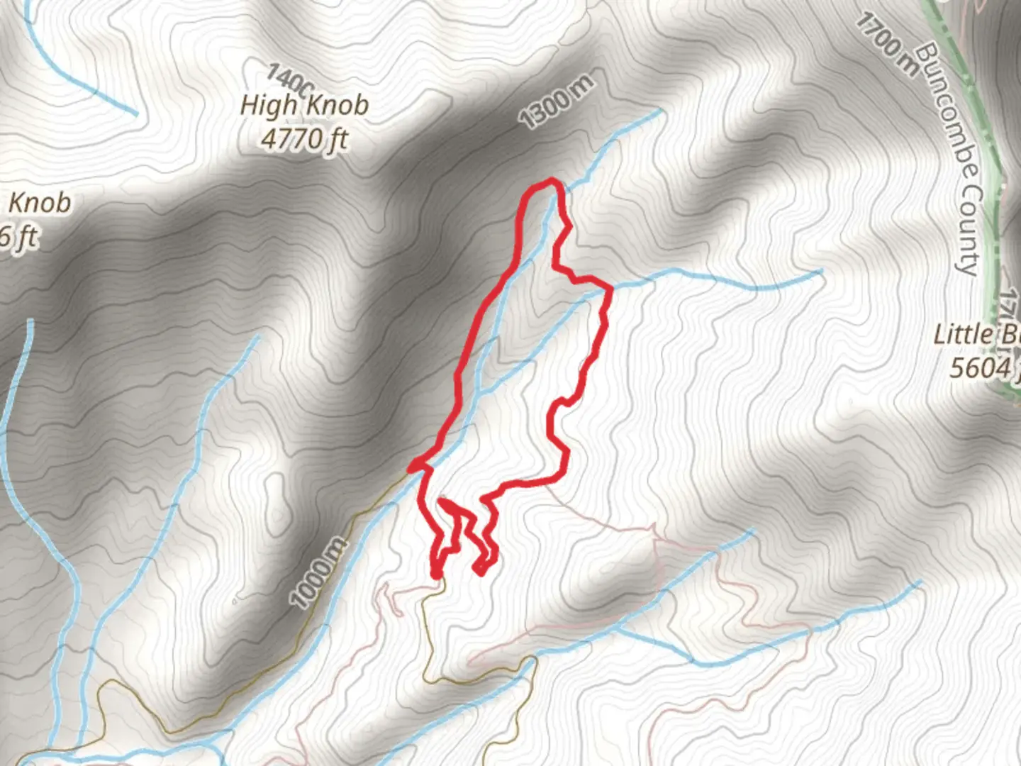 An image depicting the trail Upper Corner Rock Trail and Big Ivy Road Loop and its surrounding area.
