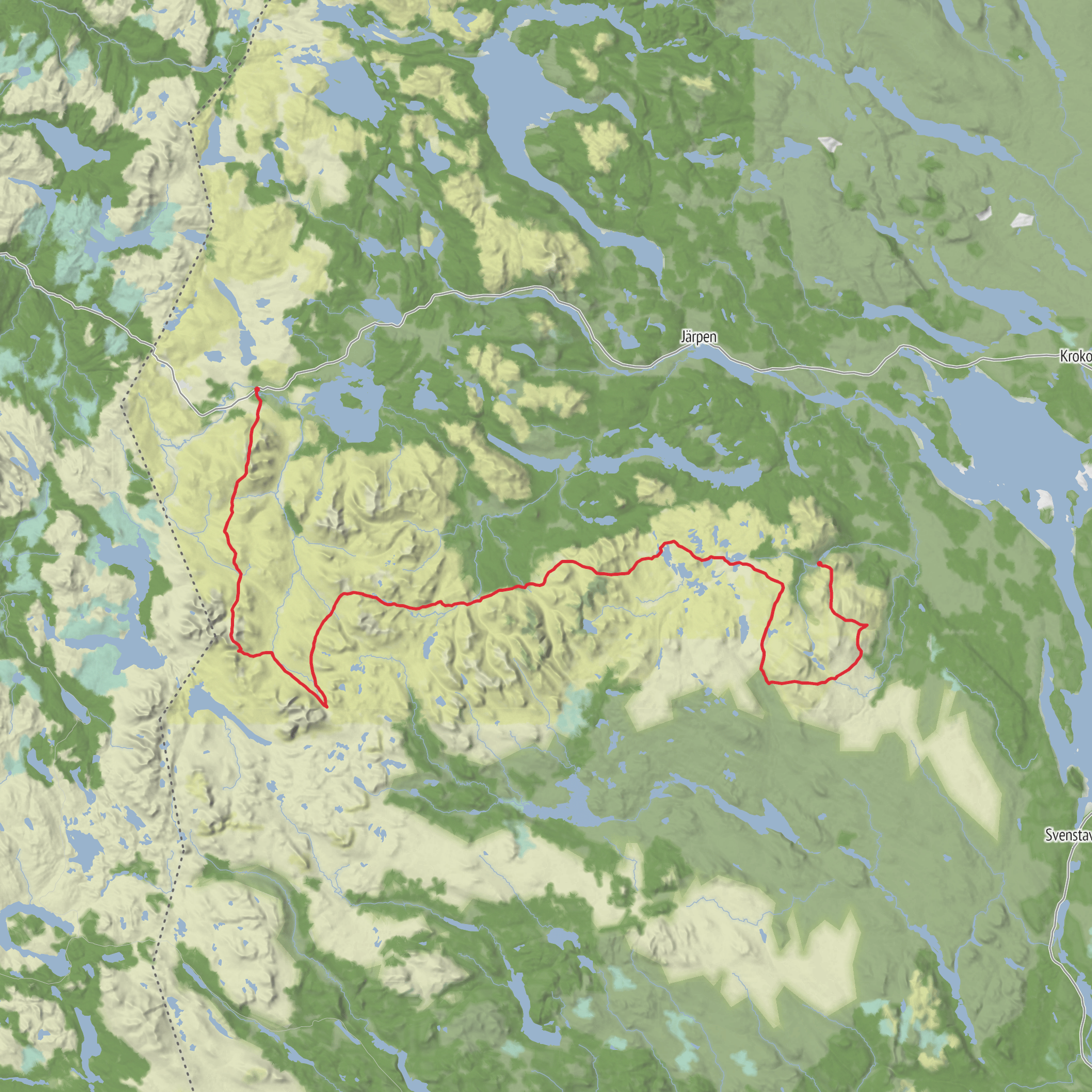 The Meander Route (The Jaemtland Mountain Traverse) mobile static map