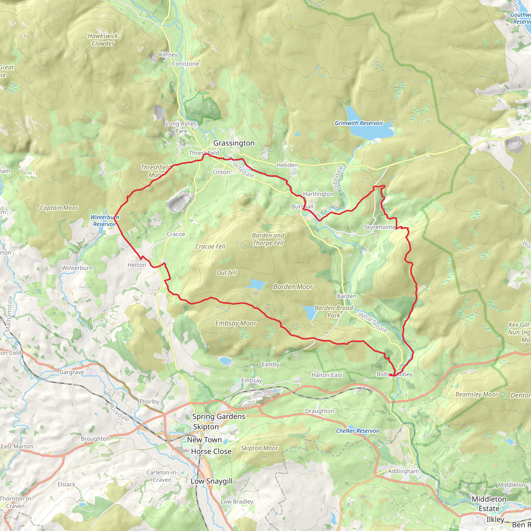 Bolton Abbey and Wharfedale Loop mobile static map