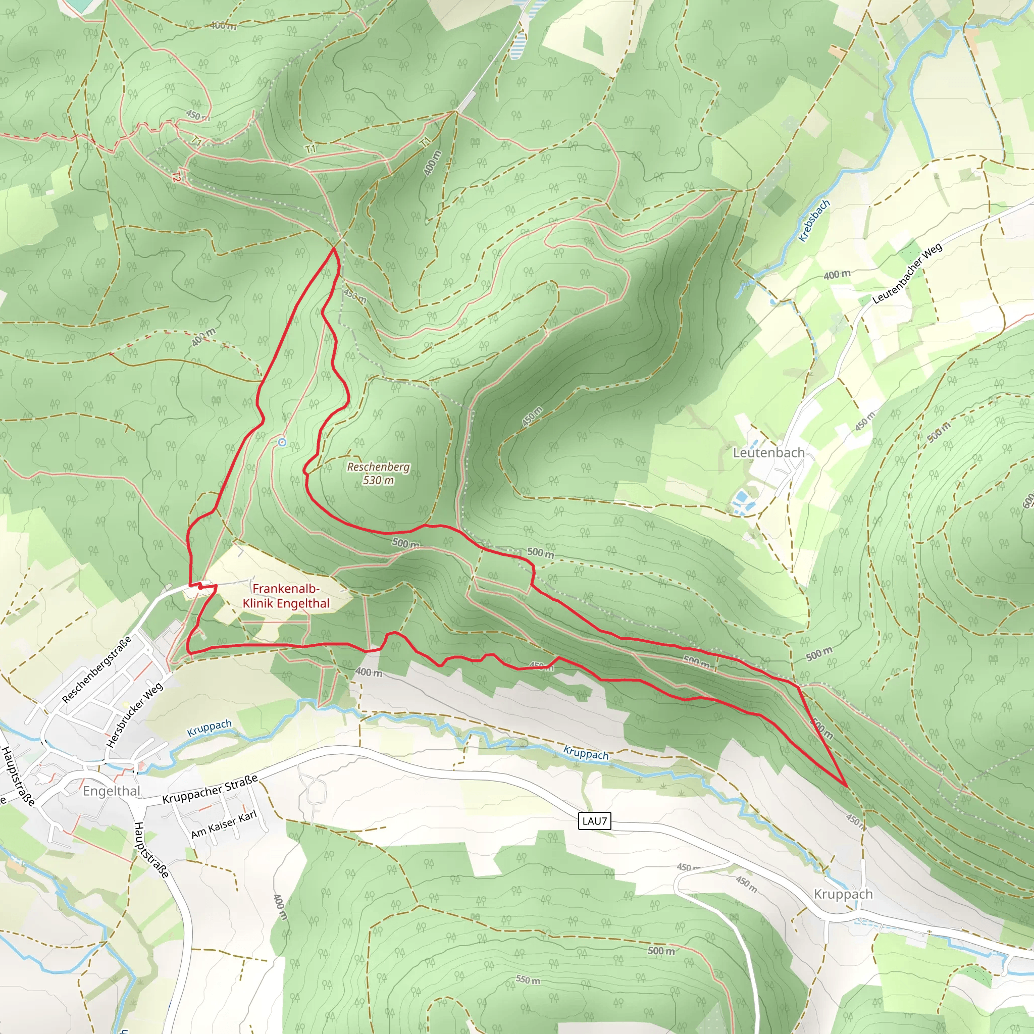 Engelthal Loop via Rotkreuz mobile static map