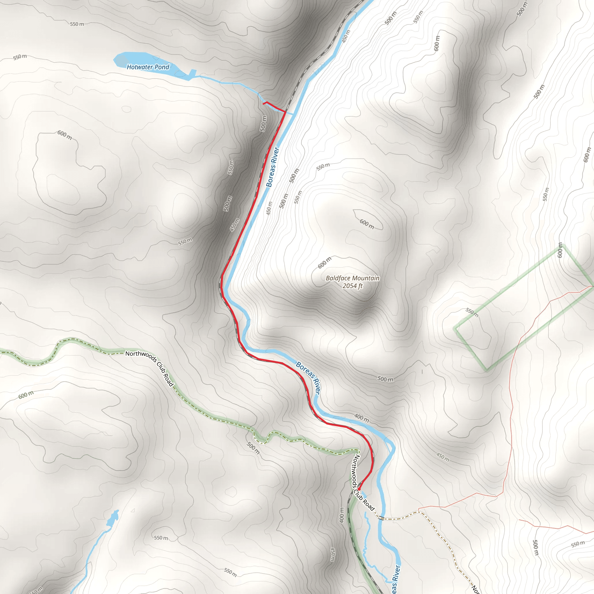 Boreas River Out and Back mobile static map