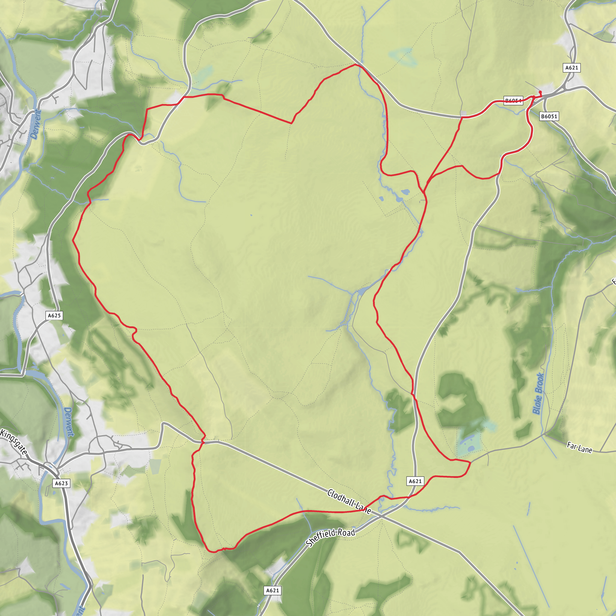 Owler Bar and Froggatt Loop mobile static map
