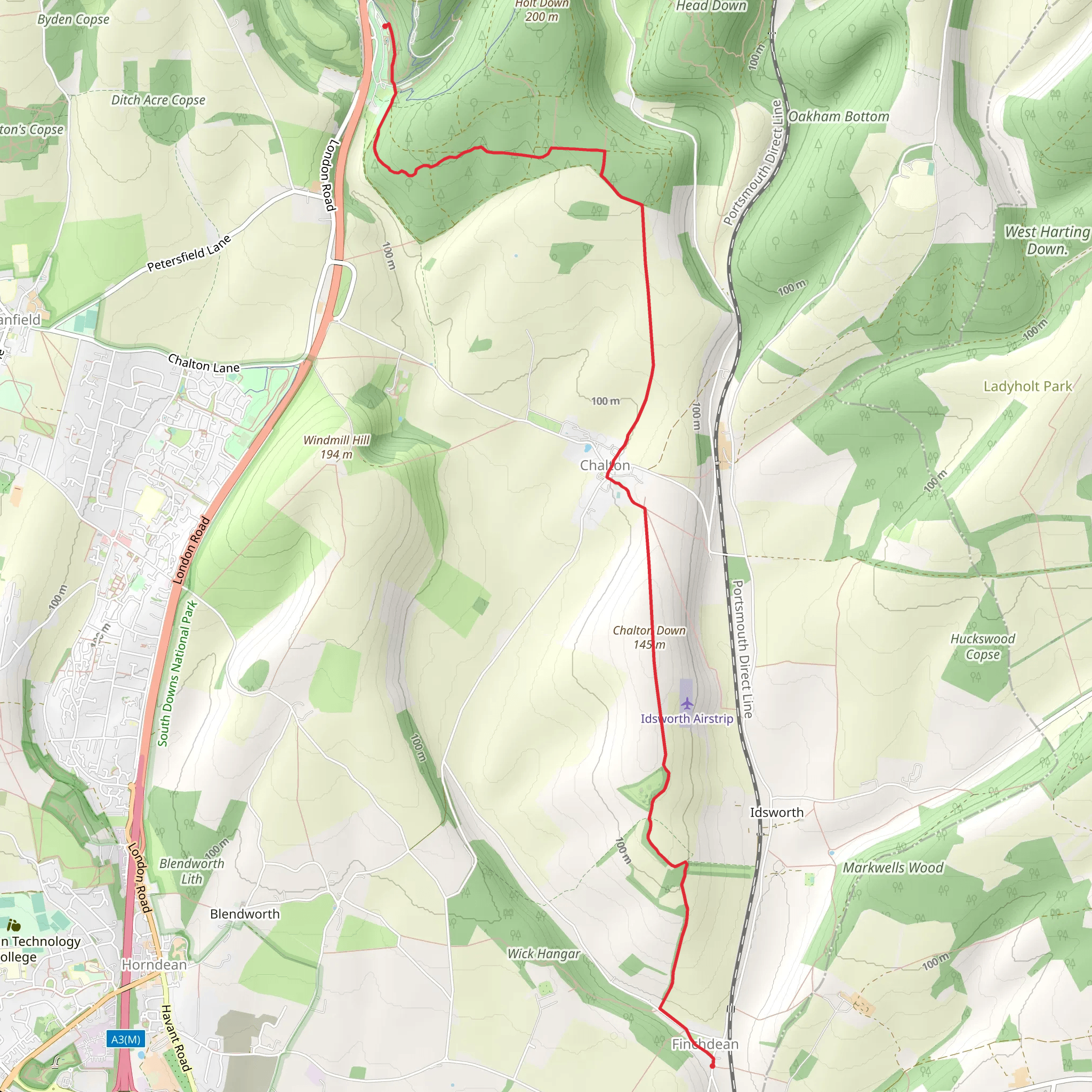 Chalton Park and Staunton Way mobile static map