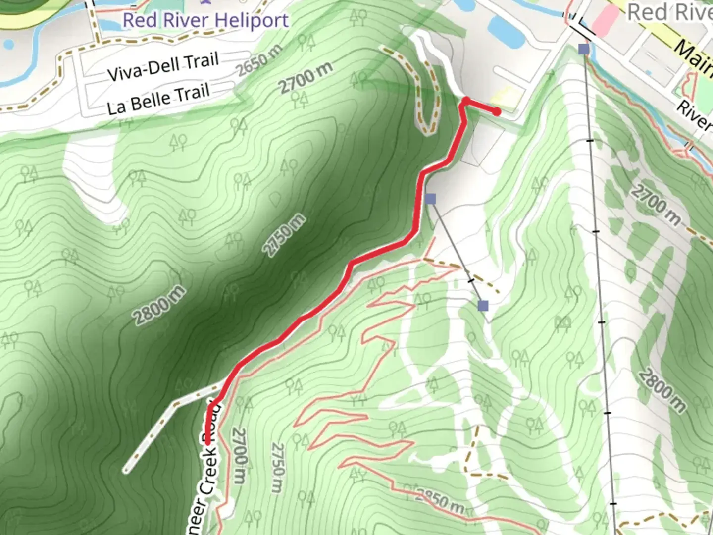An image depicting the trail Pioneer Creek Out and Back and its surrounding area.